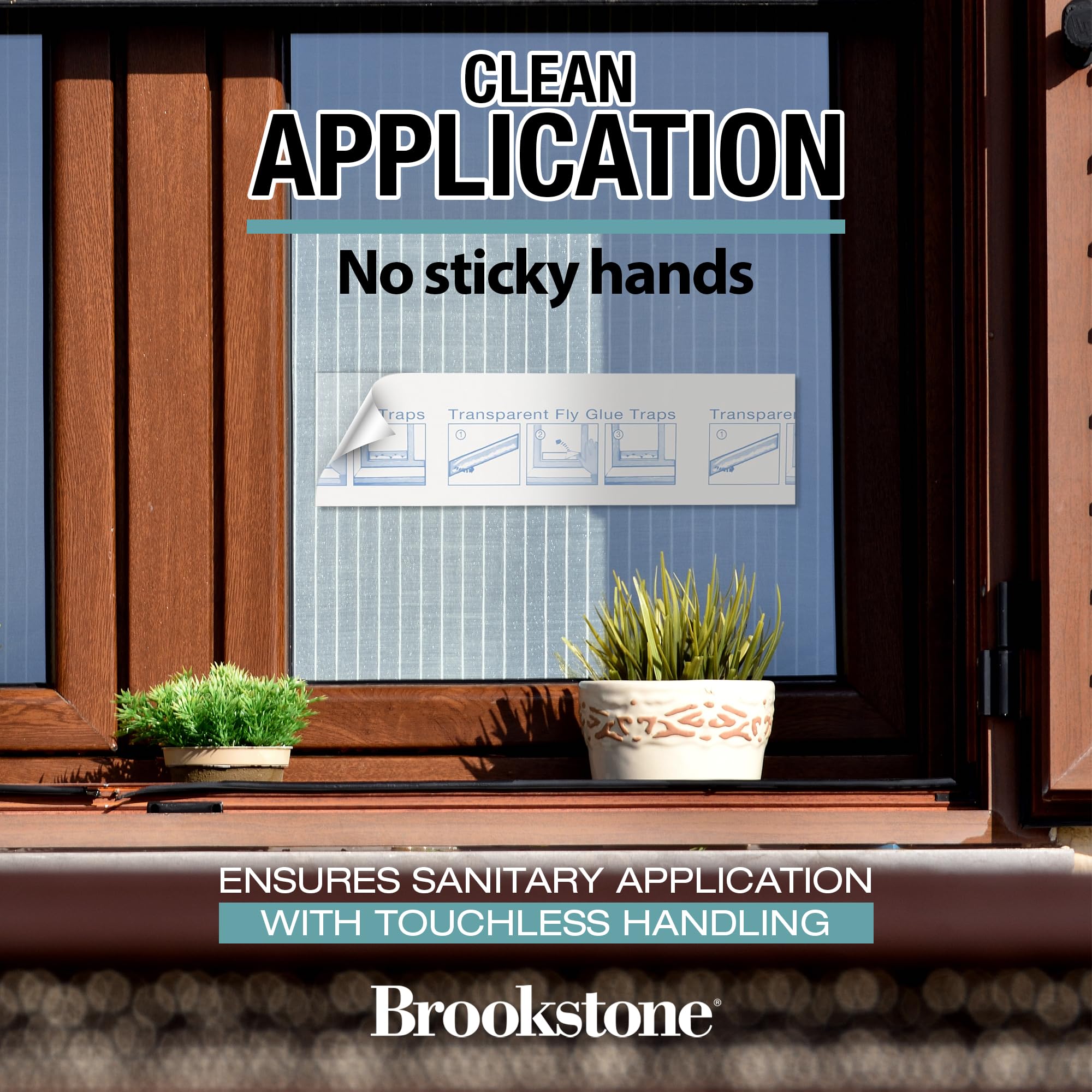 brookstone-window-insect-trap-stickers-16-pack-transparent-adhesive-fly-catchers image 3