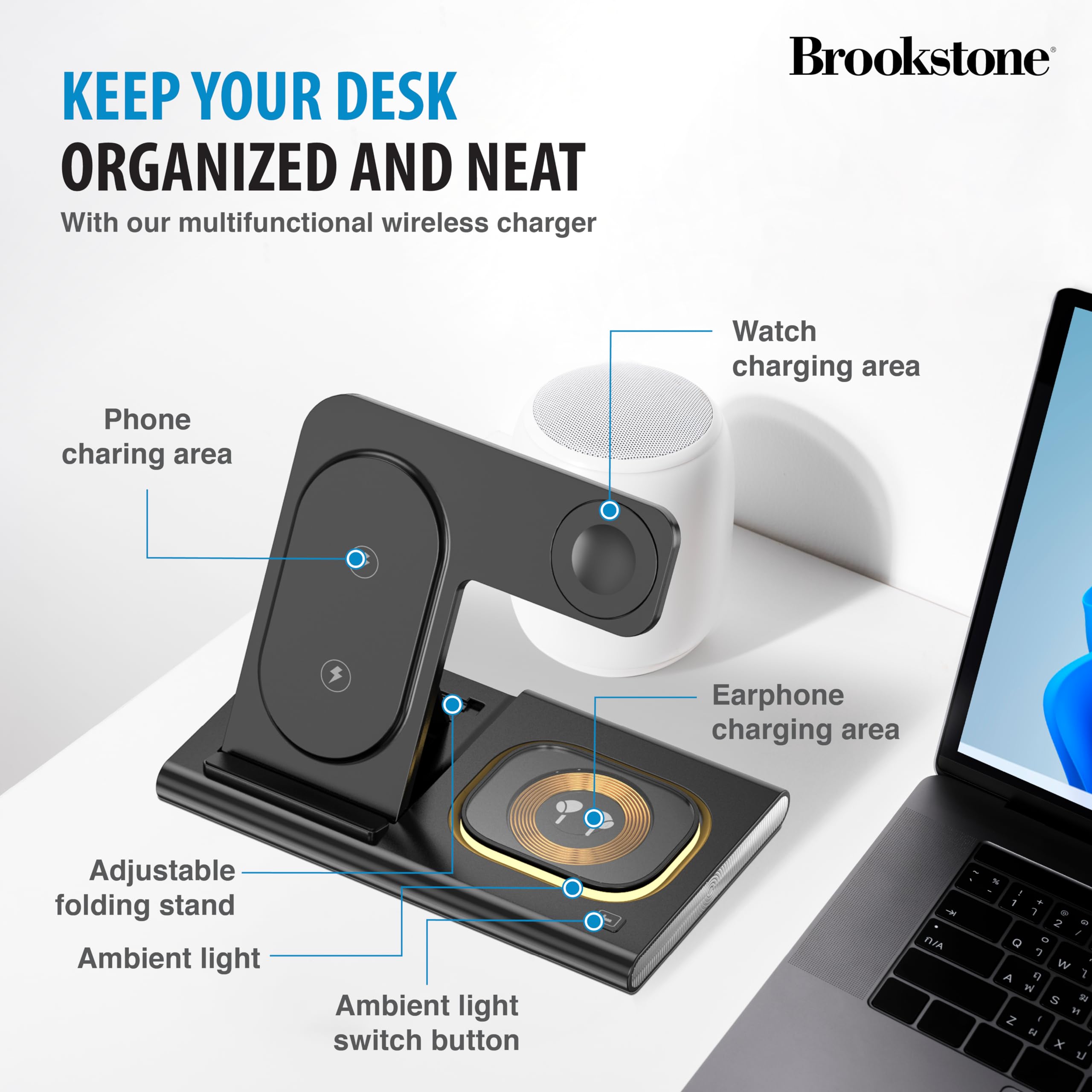 brookstone-3-in-1-wireless-charging-station-with-18w-wall-charger-and-usb-c-cabl image 3