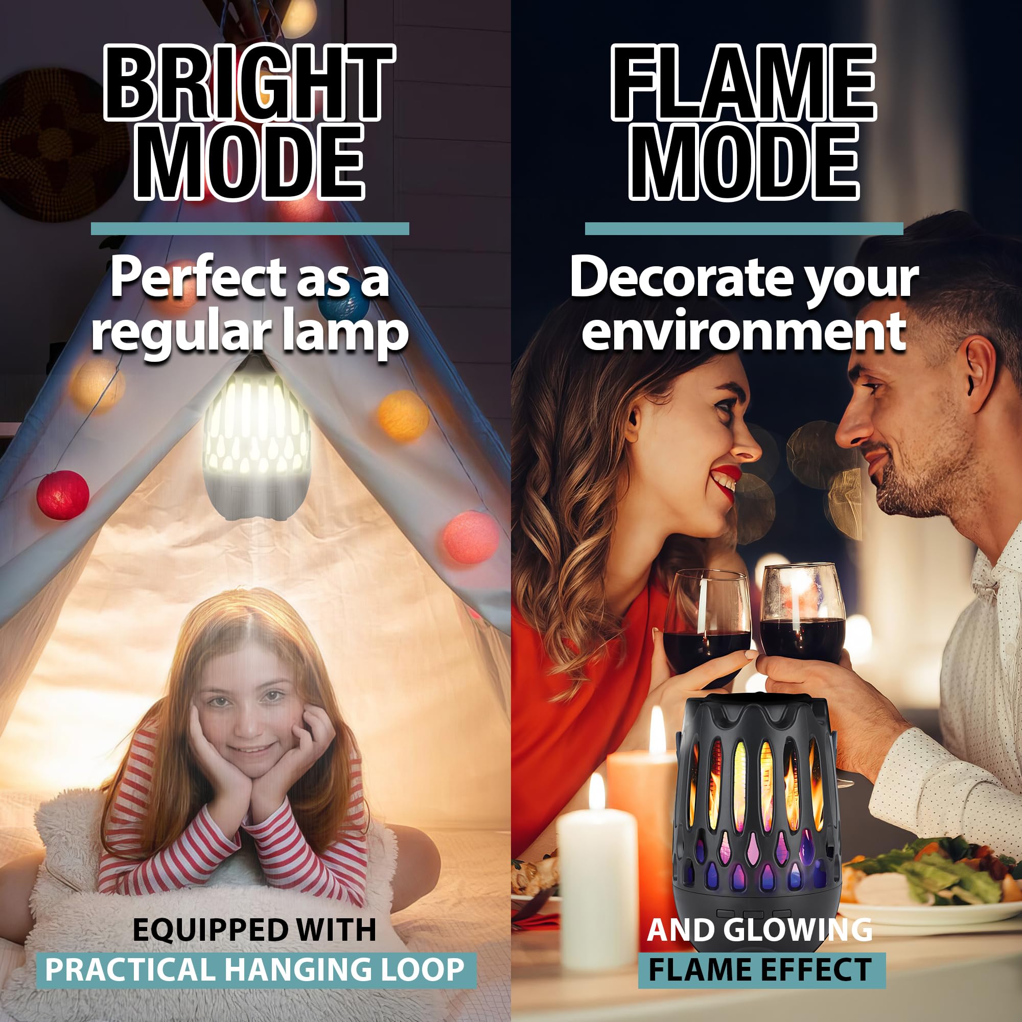 brookstone-uv-bug-zapper-flame-lantern-with-wireless-speaker-3-in-1-outdoor-indo image 3