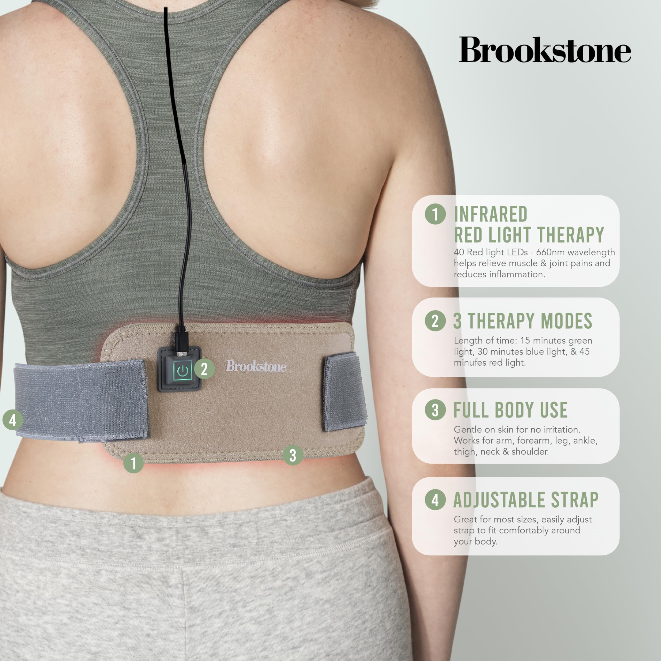 brookstone-40-lights-therapy-wrap-infrared-red-light-pain-relief-pad-cordless-re image 3
