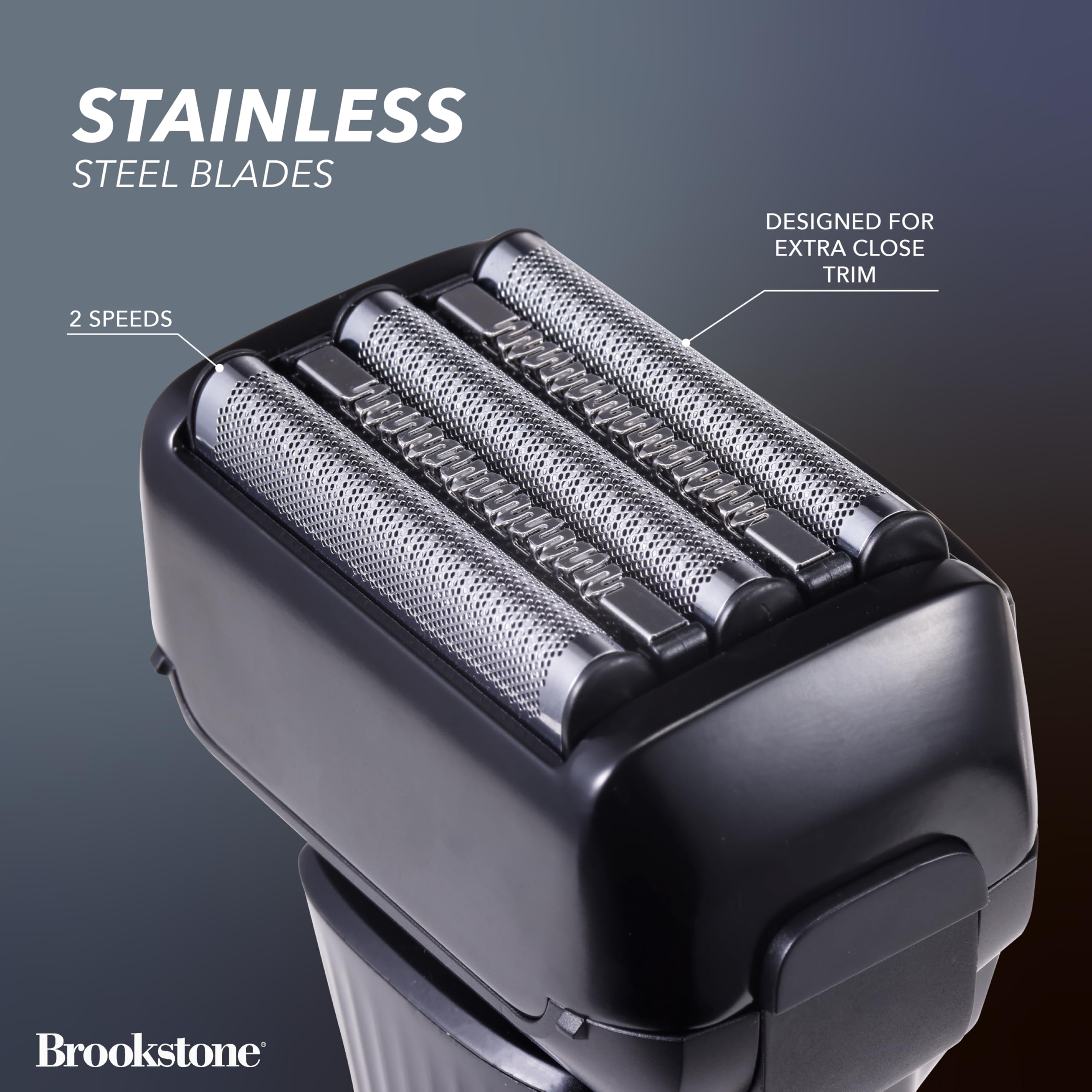brookstone-5-head-foil-shaver-cordless-electric-razor-with-lcd-battery-display-w image 3