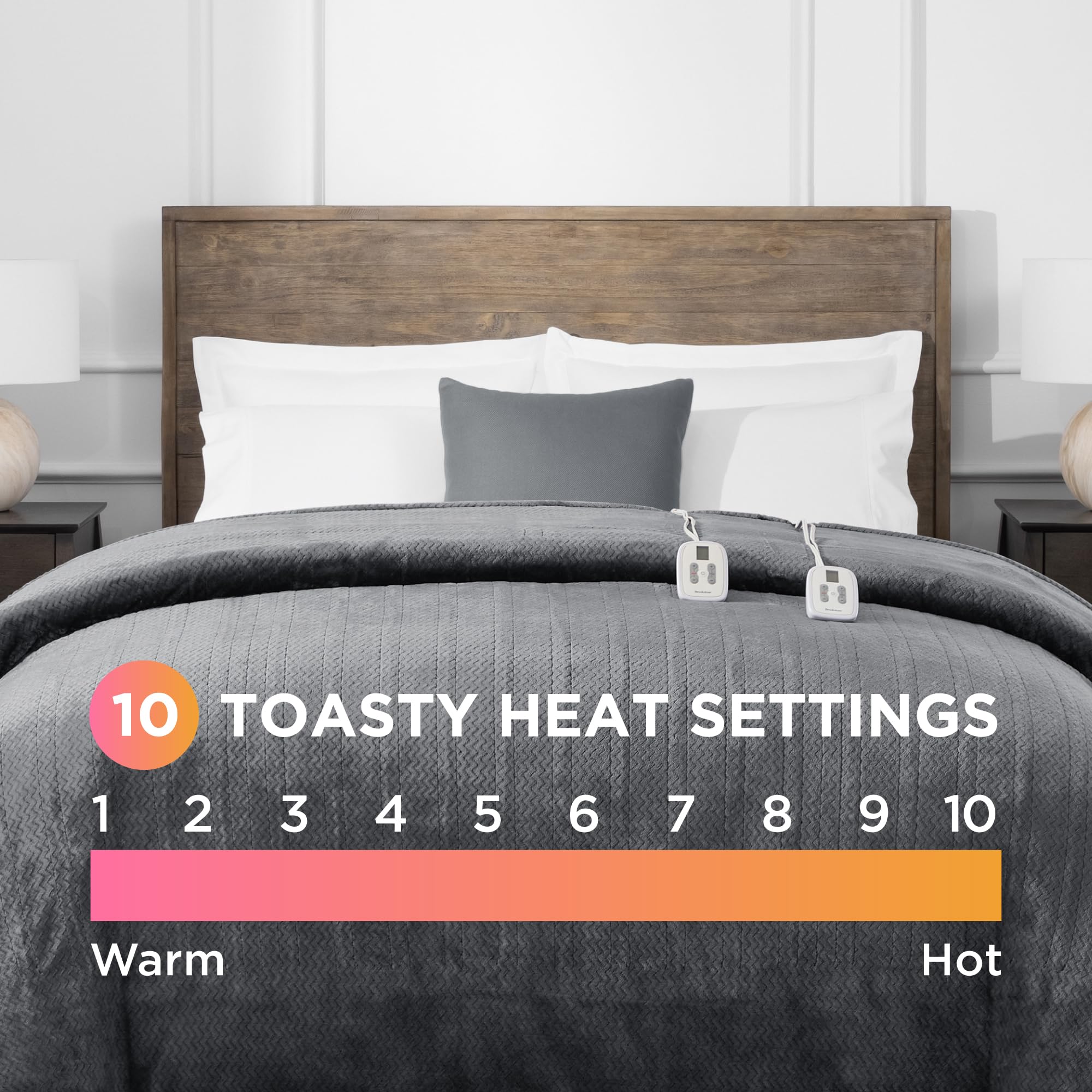 brookstone-electric-heated-comfort-plush-herringbone-blanket-with-10-heat-settin image 2