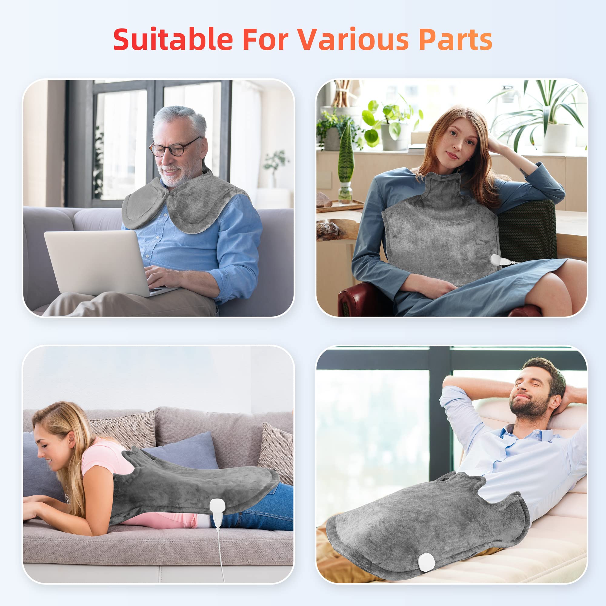 comfier-neck-and-shoulder-heating-pad-wearable-weighted-heat-wrap-with-6-heat-le image 4