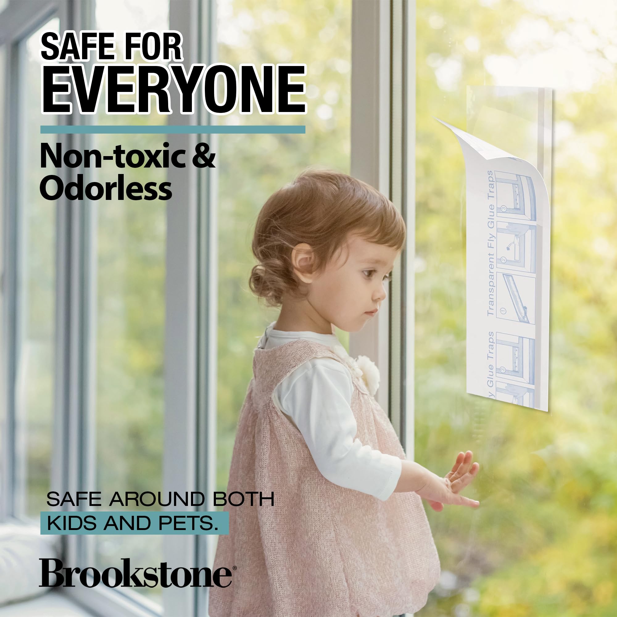 brookstone-window-insect-trap-stickers-16-pack-transparent-adhesive-fly-catchers image 5