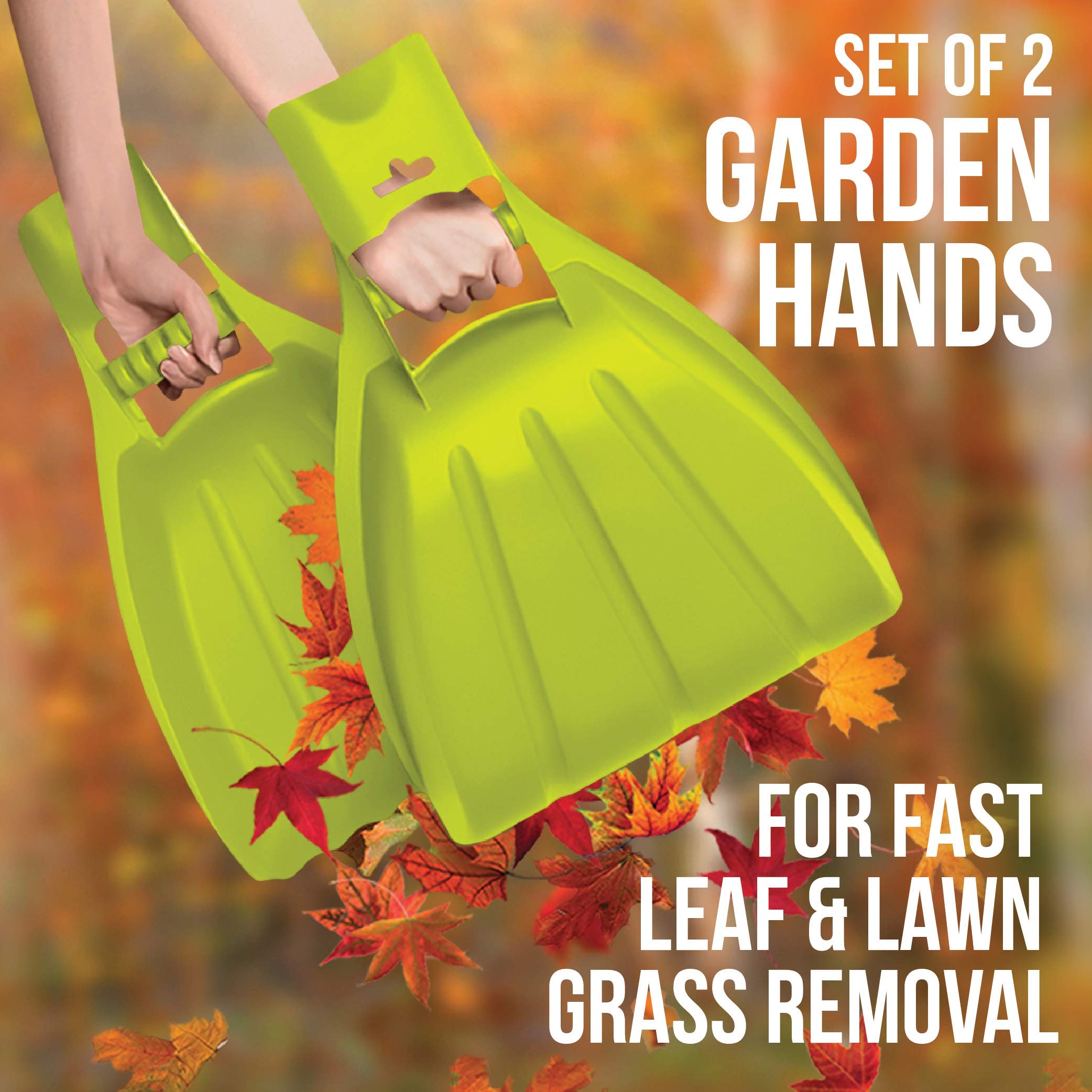 brookstone-plastic-leaf-scoops-garden-hands-large-lightweight-hand-rake-leaf-gra image 2