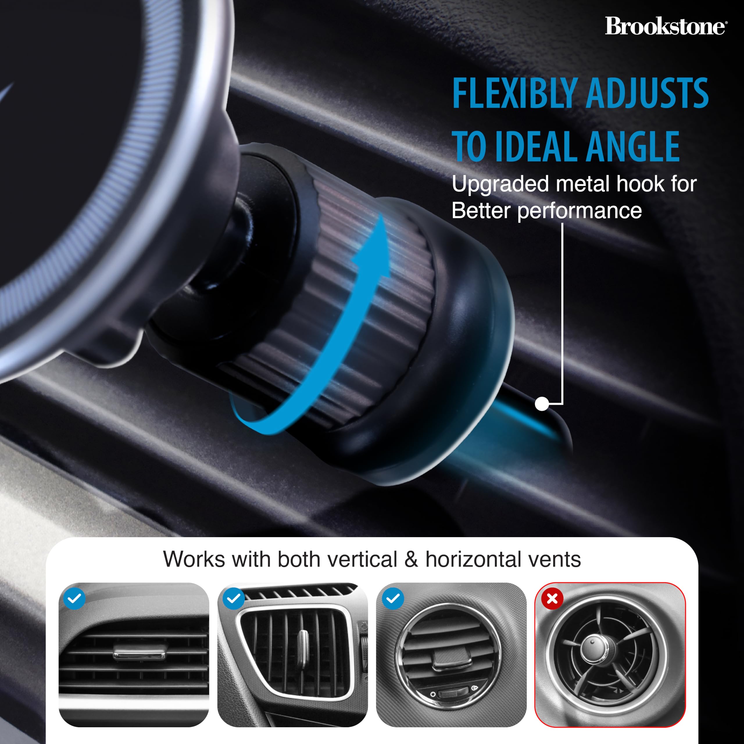 brookstone-magnetic-car-phone-holder-mount-universal-dashboard-windshield-mount- image 5