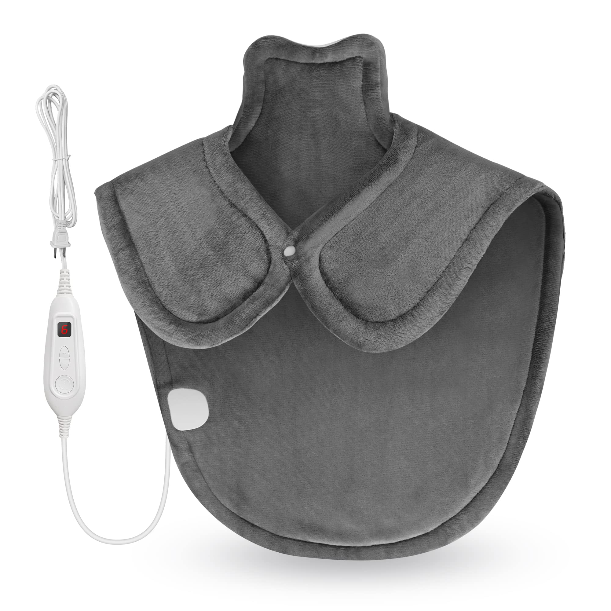 comfier-neck-and-shoulder-heating-pad-wearable-weighted-heat-wrap-with-6-heat-le image 1