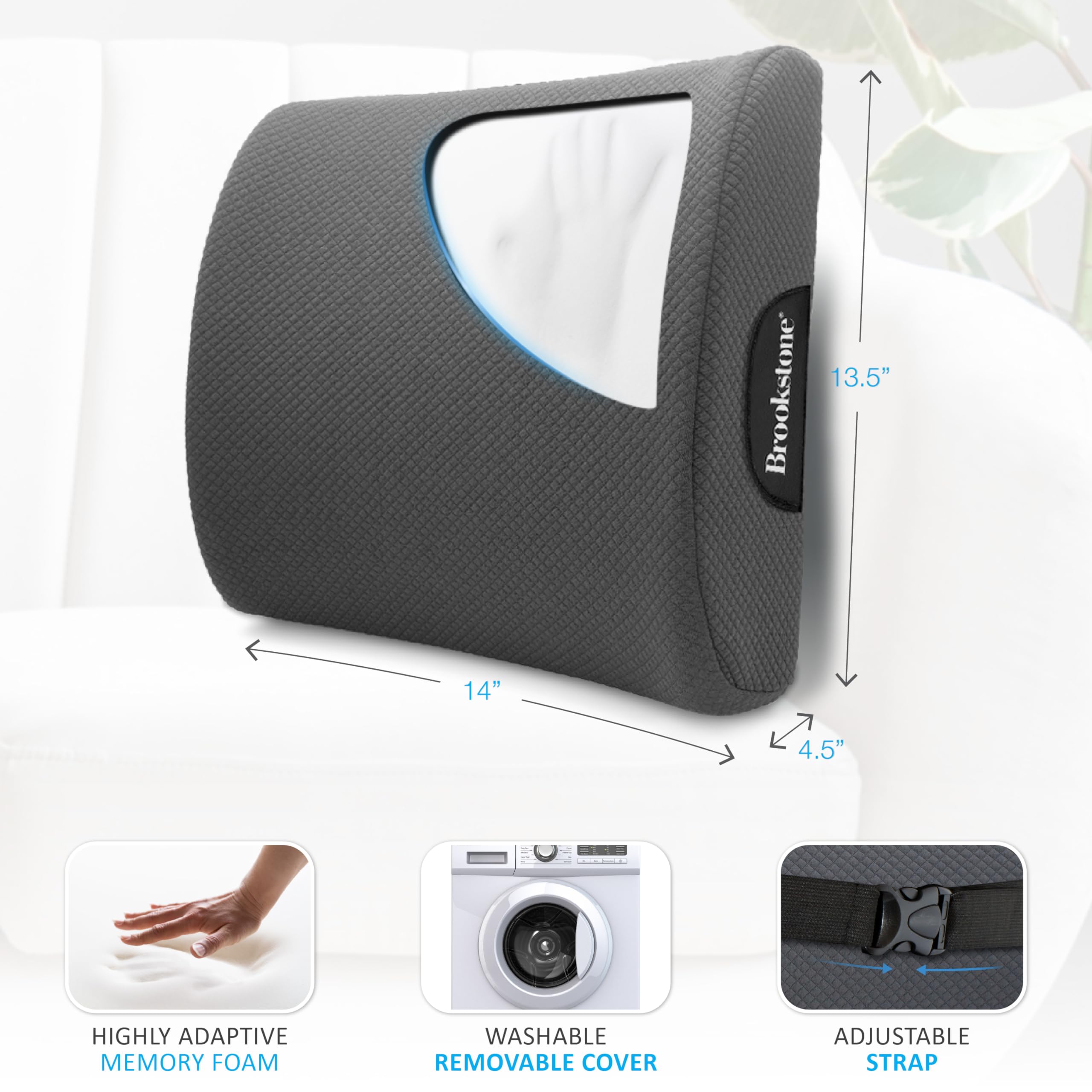 brookstone-luxurious-lumbar-support-pillow-premium-memory-foam-back-cushion-for- image 6