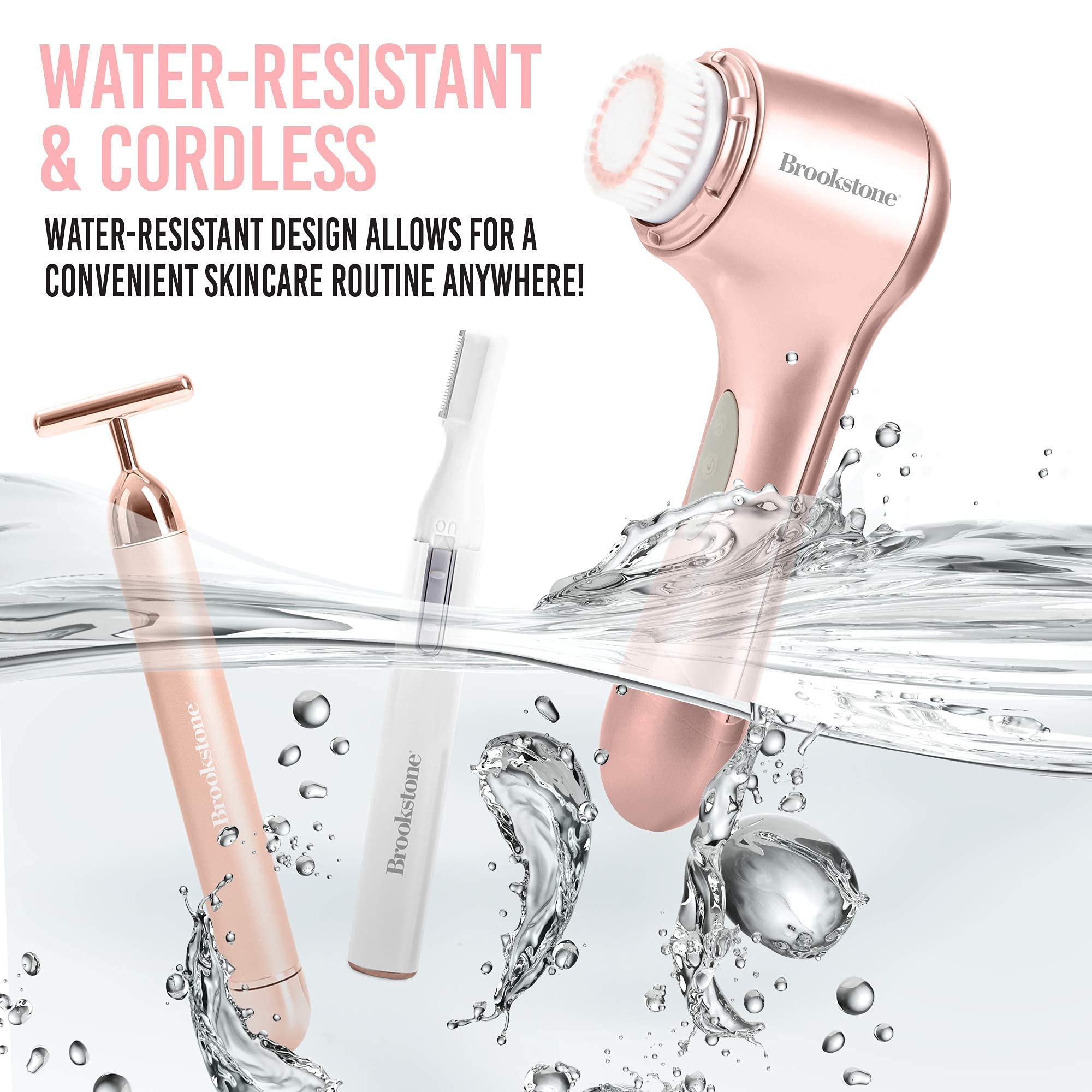 brookstone-3-in-1-rose-gold-facial-skin-care-set-with-cleansing-brush-t-bar-mass image 7