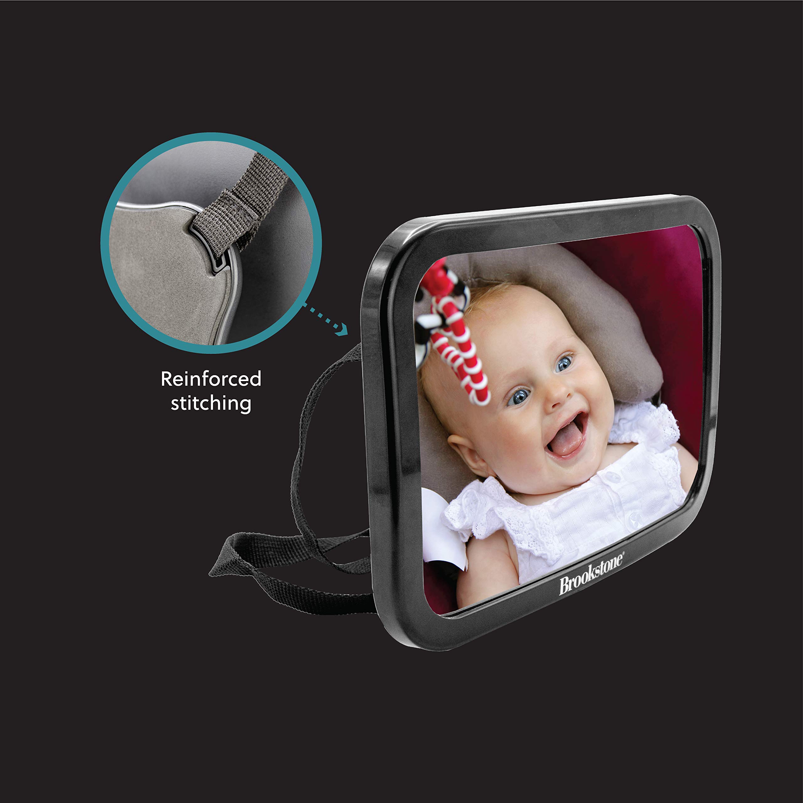 brookstone-baby-car-mirror-shatterproof-wide-view-car-seat-mirror-for-newborns-e image 5