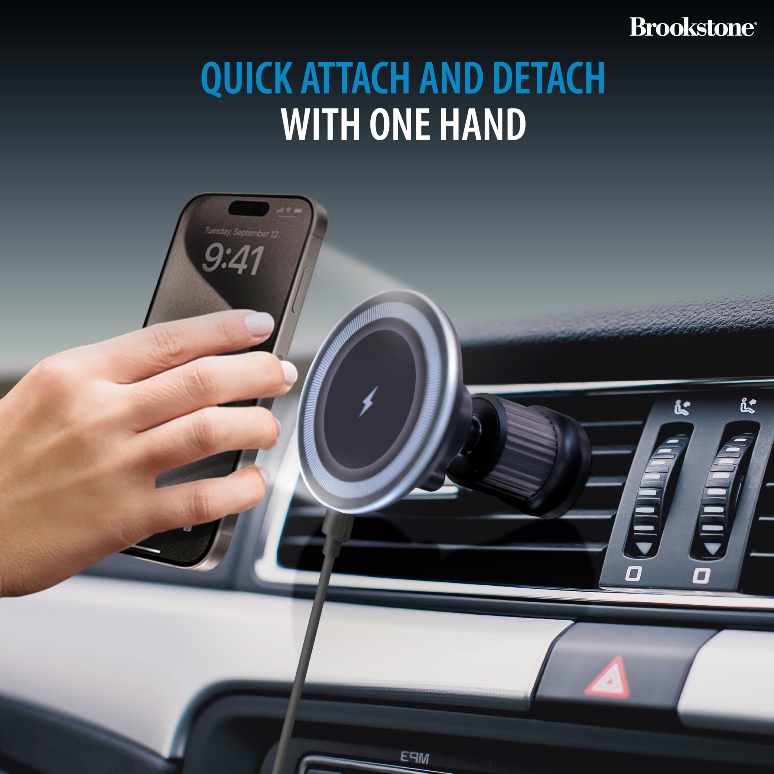 brookstone-magnetic-car-phone-holder-mount-universal-dashboard-windshield-mount- image 4