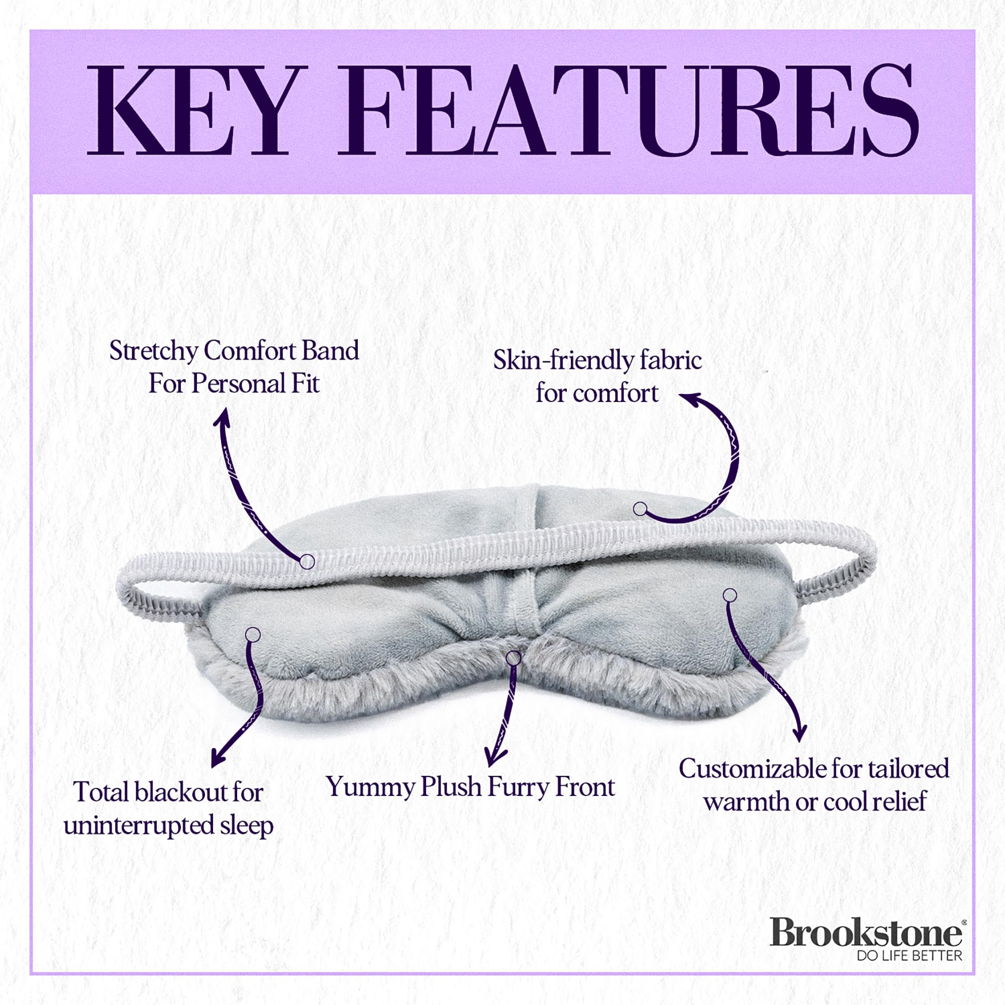 brookstone-weighted-eye-mask-for-hot-cold-therapy-lavender-infused-glacier-gray image 3