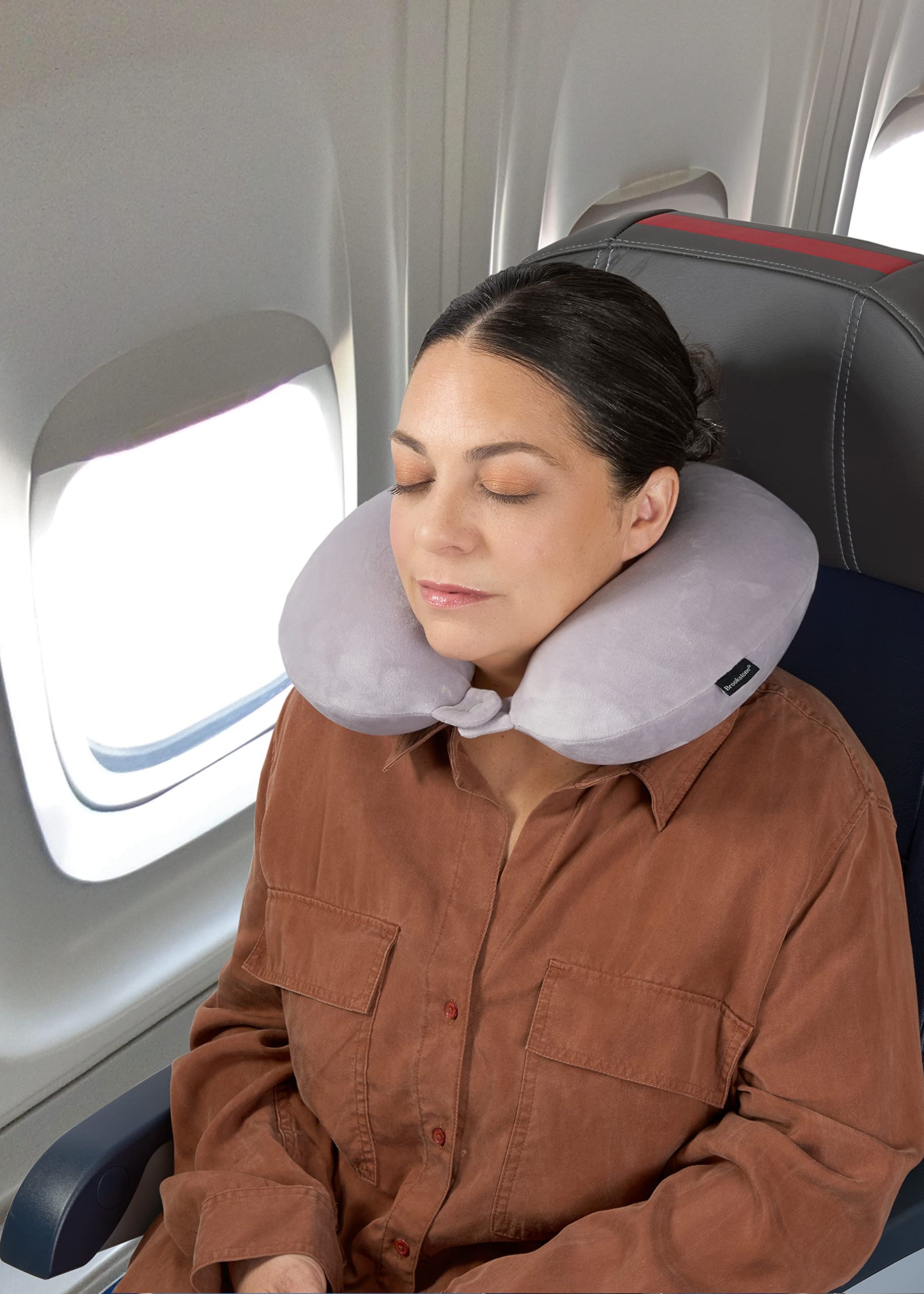 brookstone-travel-neck-pillow-lightweight-fleece-casing-extra-comfort-memory-foa image 3