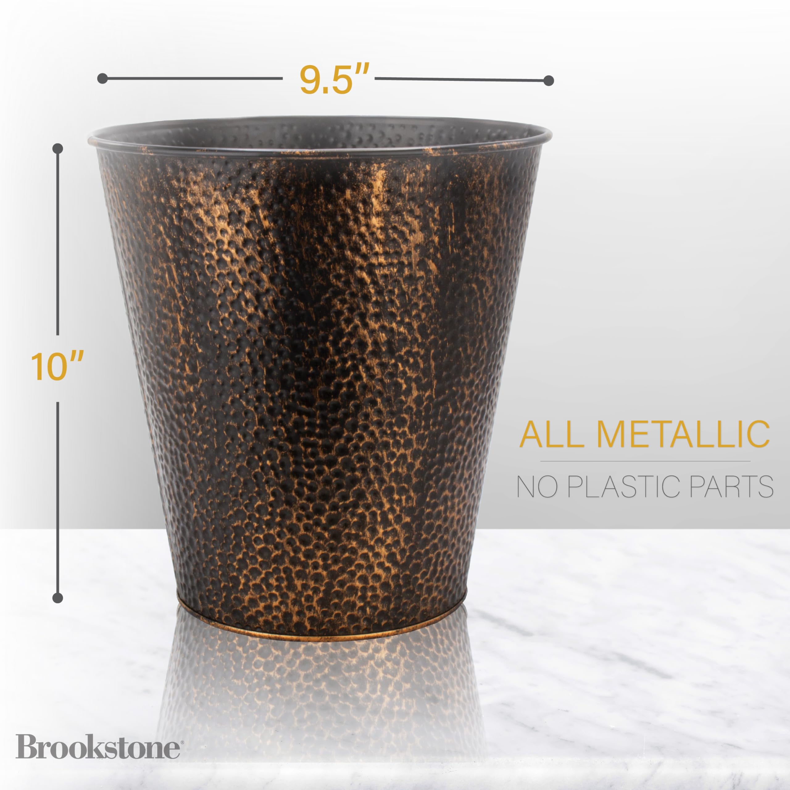 brookstone-decorative-metallic-bronze-waste-basket-trash-can-stylish-2-4-gallon- image 6