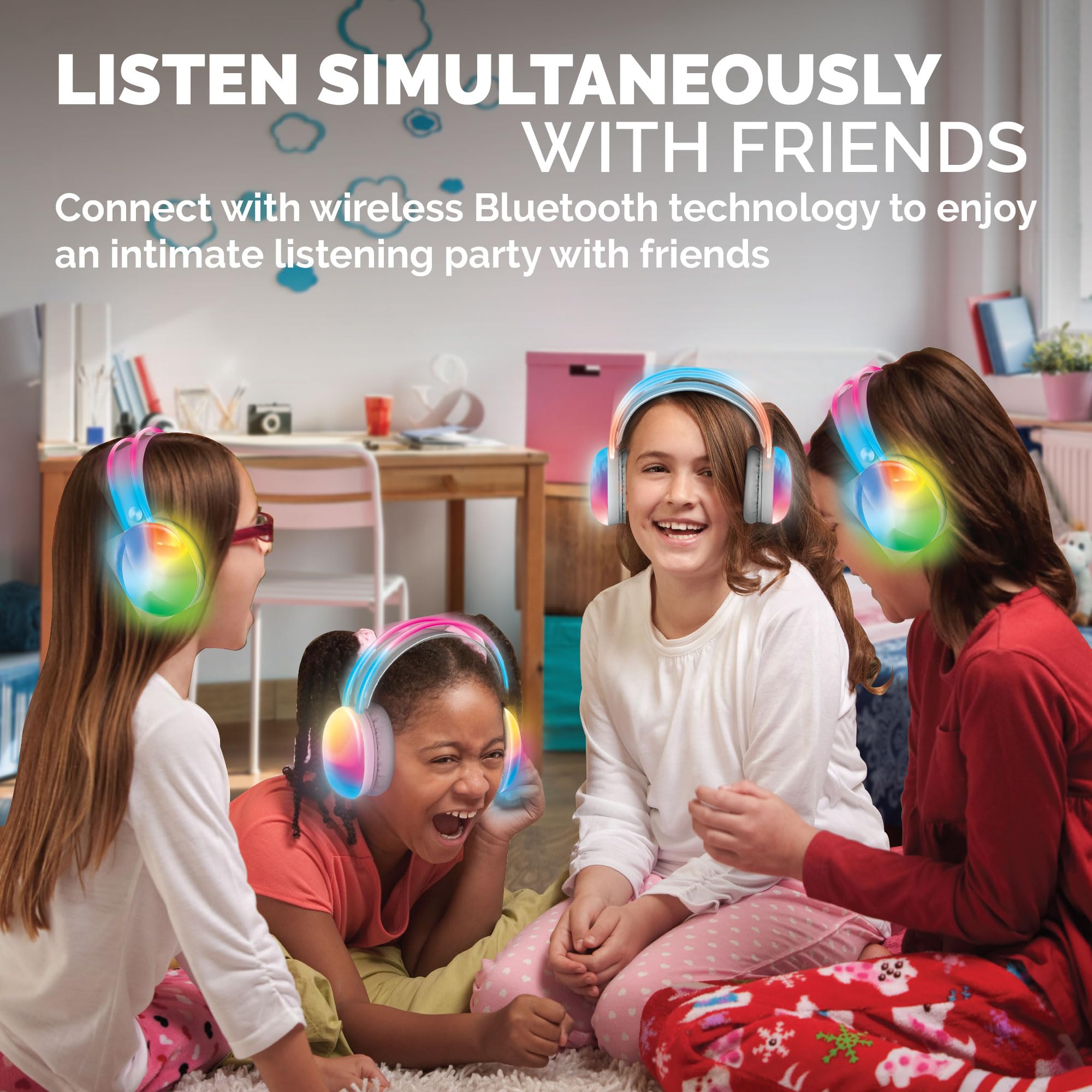 brookstone-wireless-silent-disco-headphones-with-multicolor-led-lights-bluetooth image 5