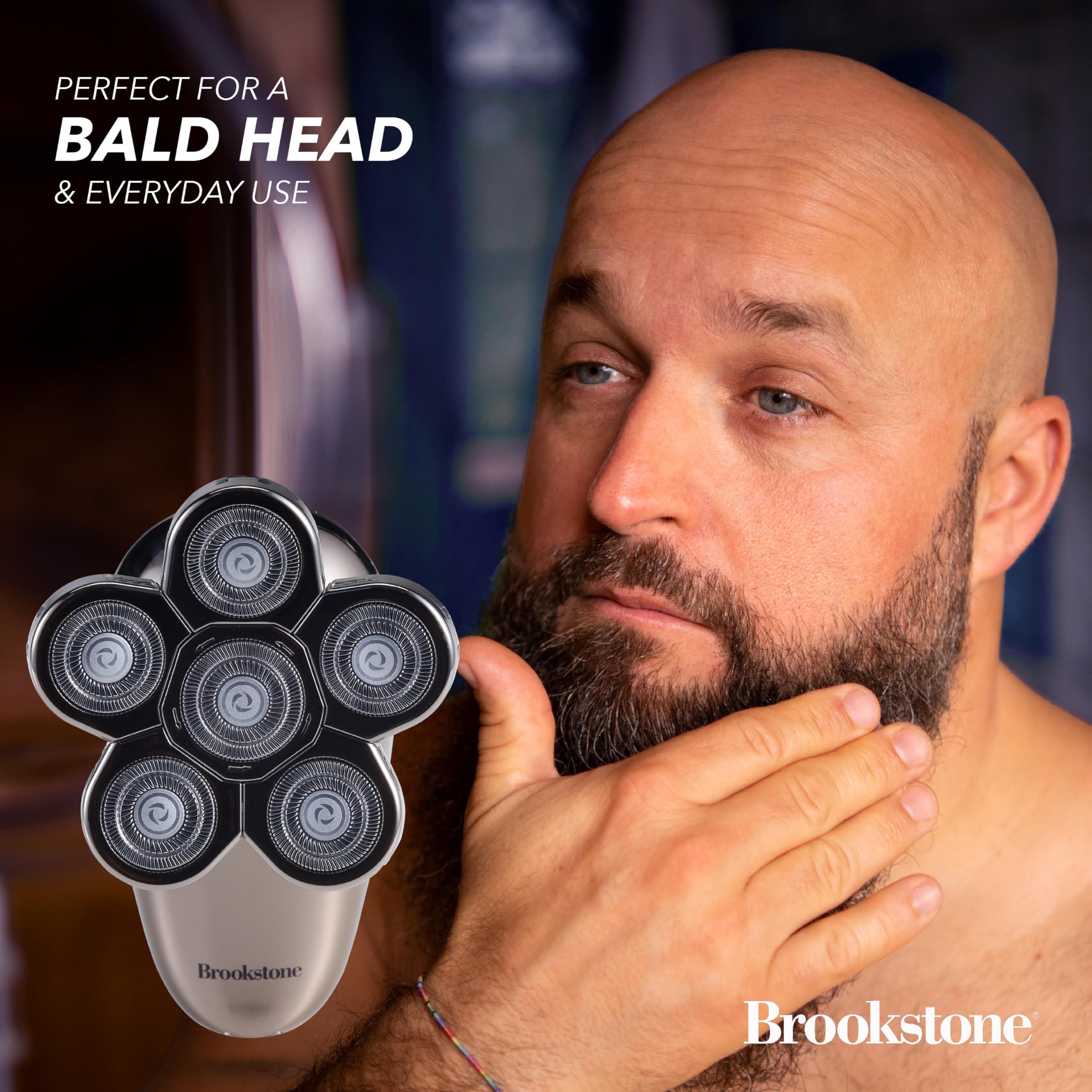 brookstone-6-head-flex-shaver-close-shave-with-pivoting-heads-rechargeable-batte image 6