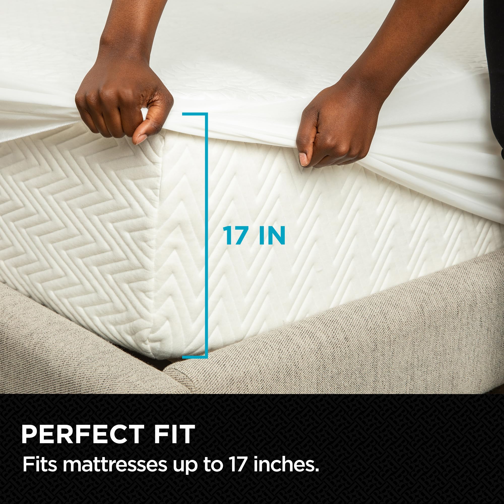 brookstone-ultimate-mattress-protector-with-cool-touch-premium-polyester-and-pol image 2