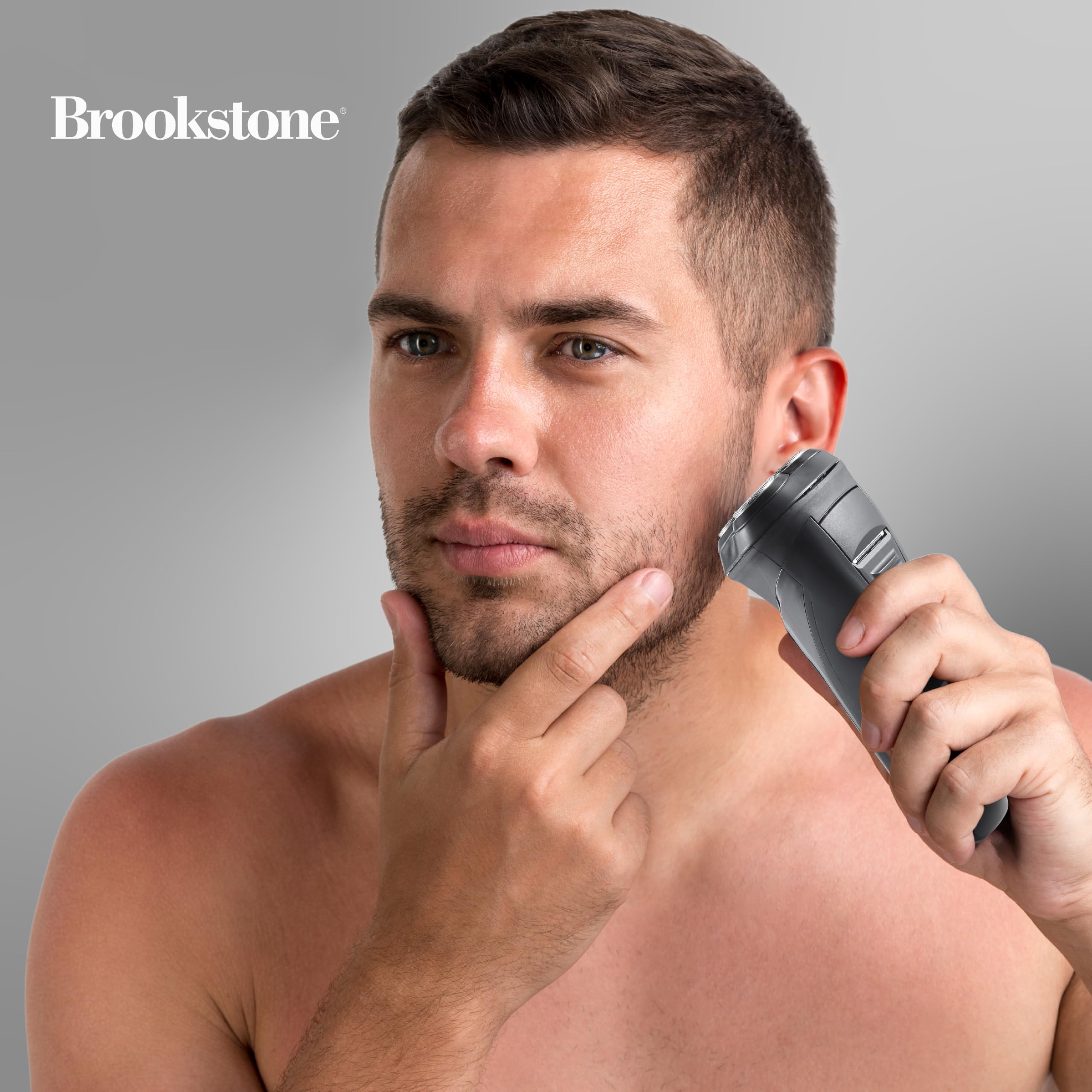 brookstone-3-head-flex-rotary-shaver-pivoting-heads-rechargeable-wet-dry-waterpr image 6