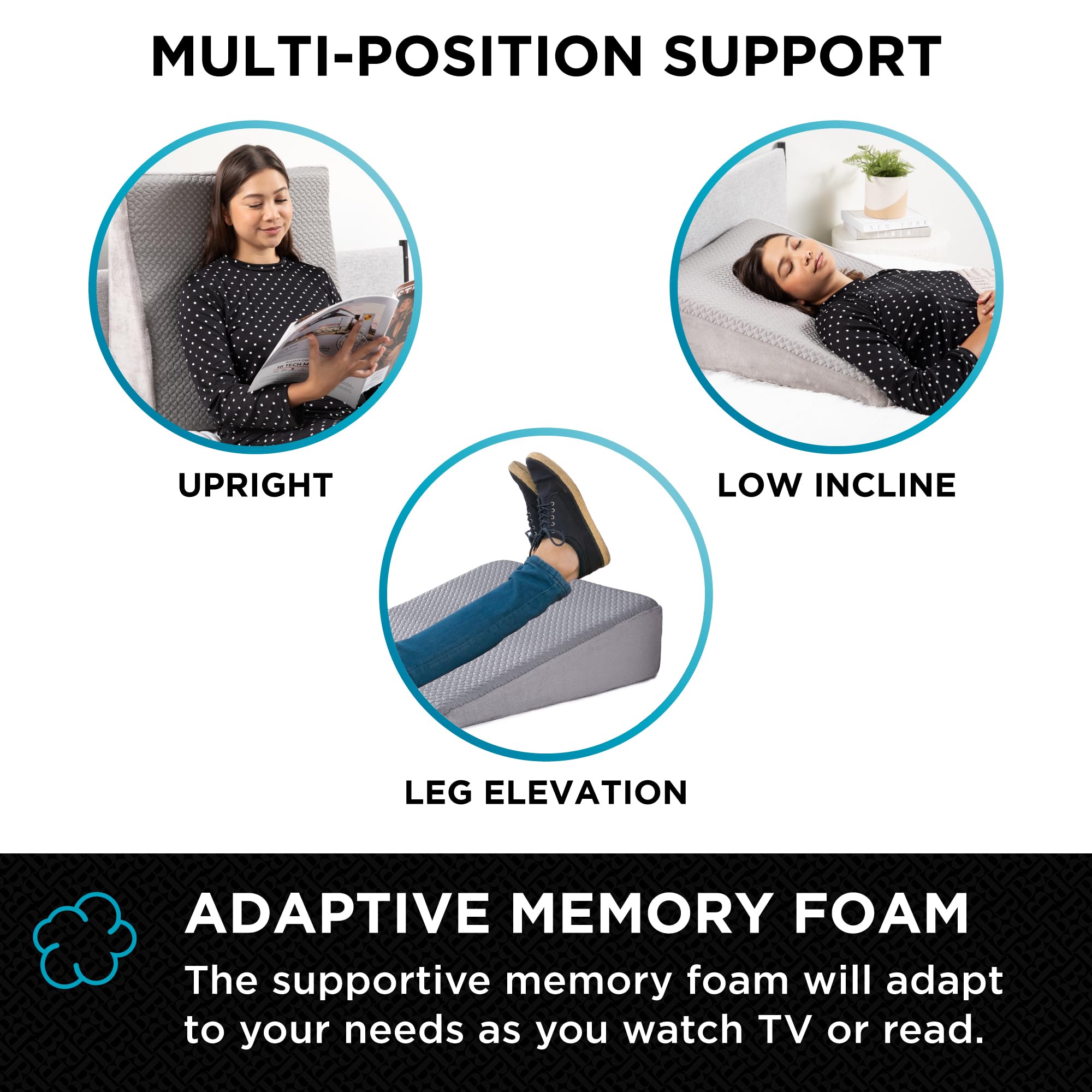 brookstone-cooling-comfort-bed-wedge-pillow-supportive-memory-foam-multi-positio image 4