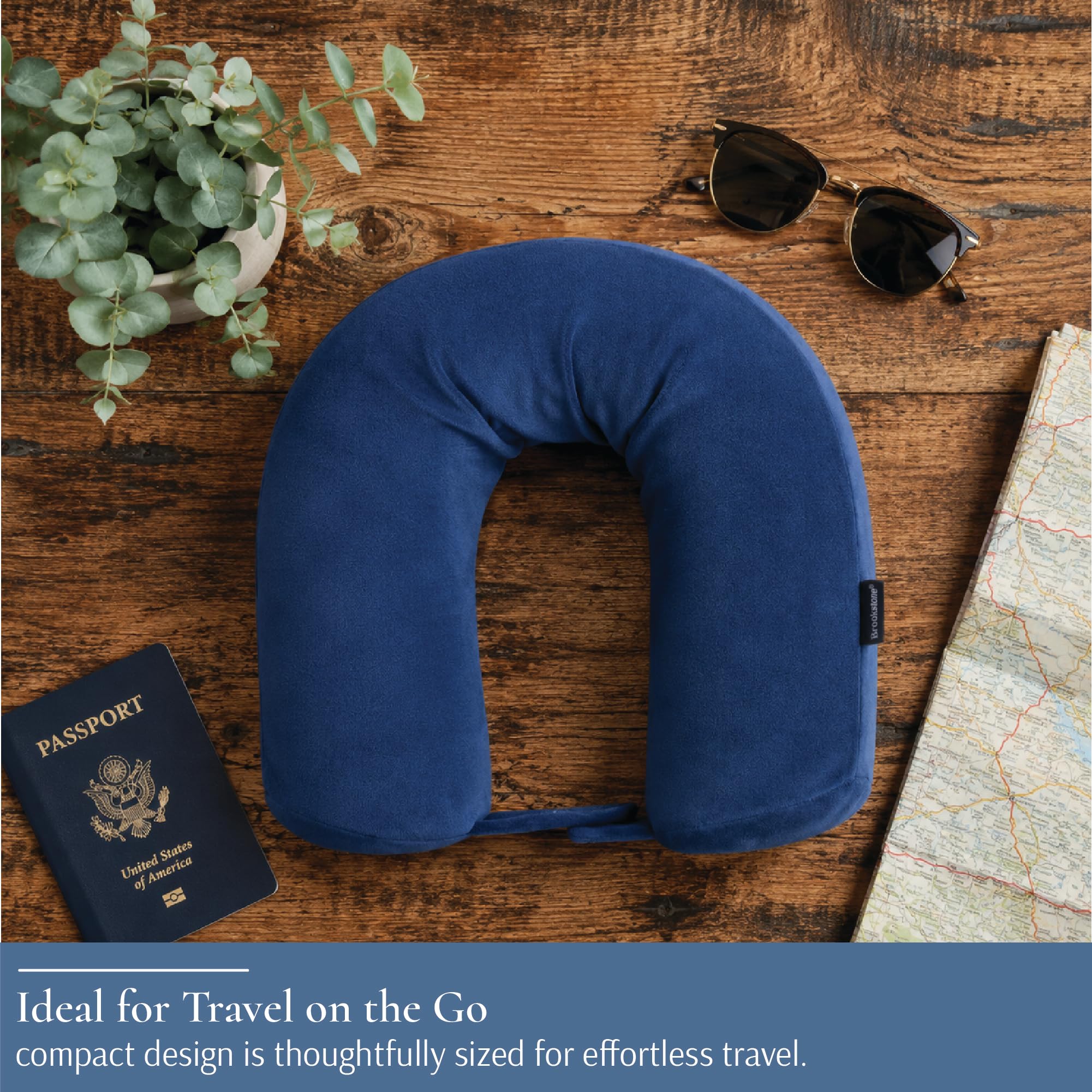 brookstone-free-form-travel-pillow-flexible-memory-foam-neck-pillow-with-adjusta image 7