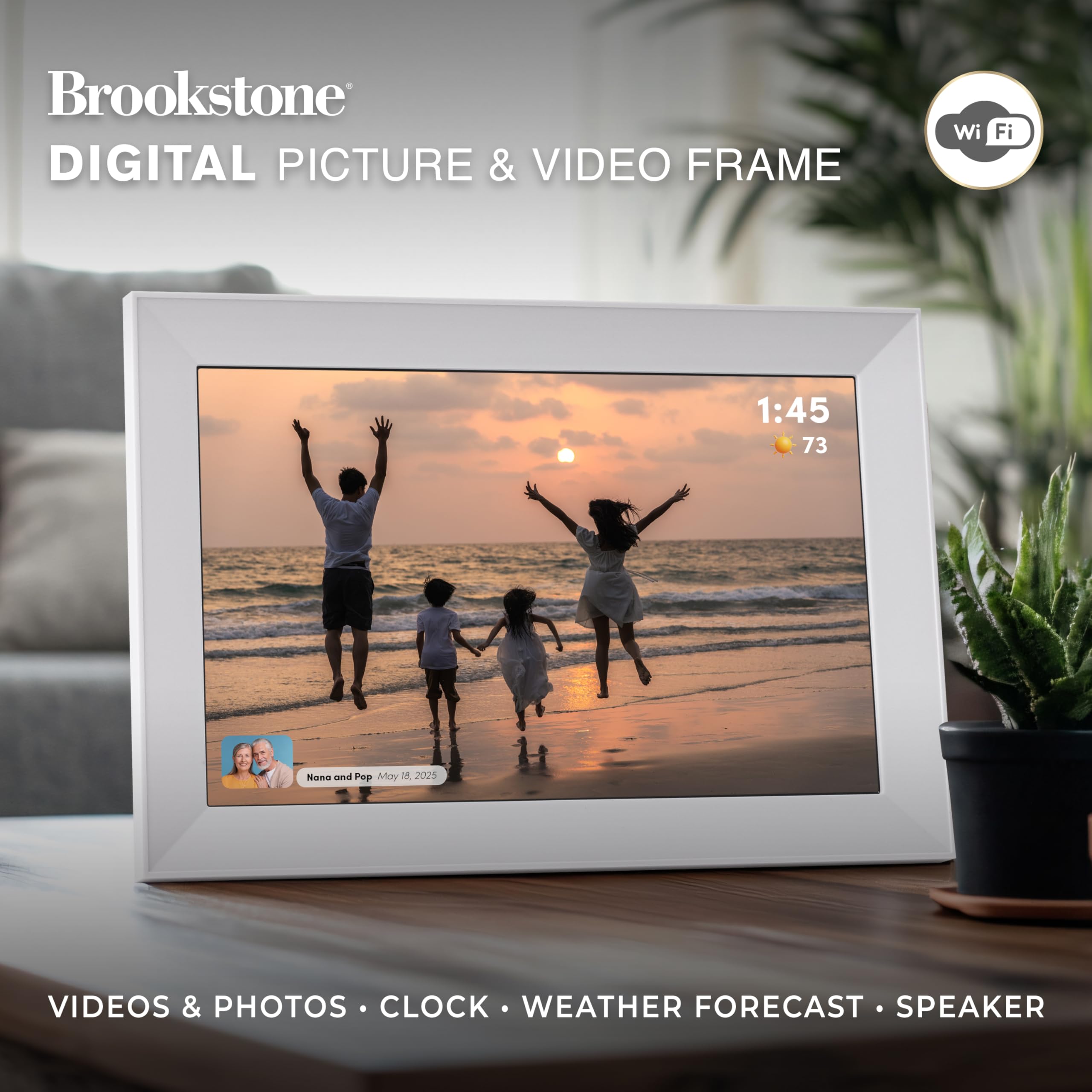 brookstone-10-inch-wi-fi-digital-picture-frame-with-touchscreen-and-32gb-storage image 2