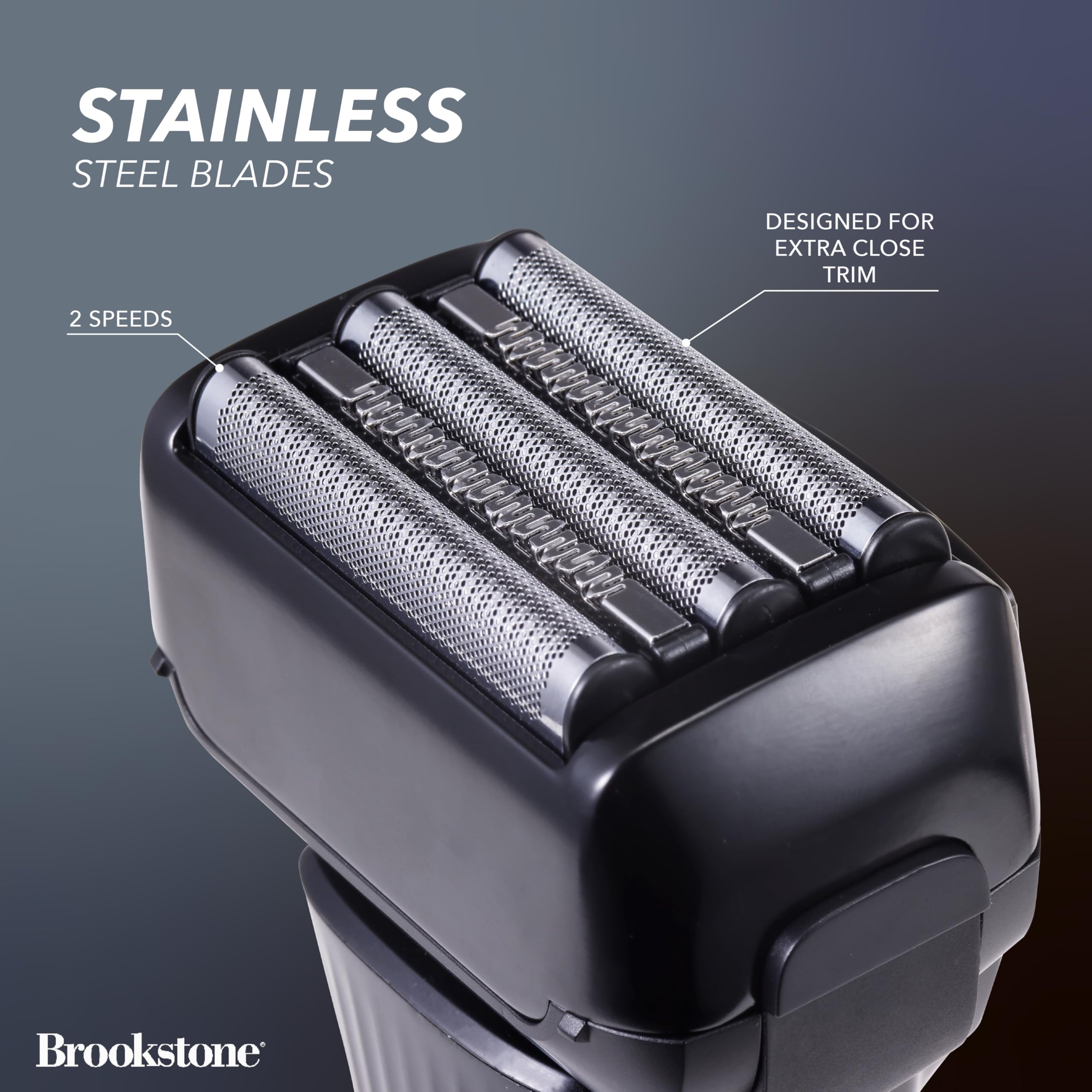 brookstone-5-head-foil-shaver-cordless-rechargeable-wet-dry-lcd-display-black image 3