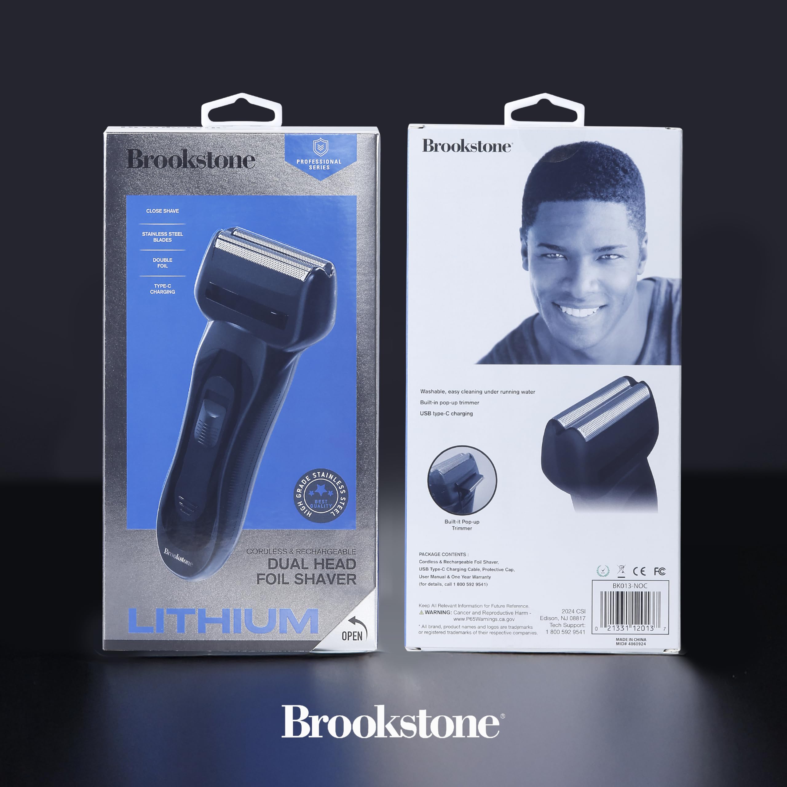 brookstone-electric-razor-for-men-dual-head-foil-shaver-precision-blades-cordles image 6