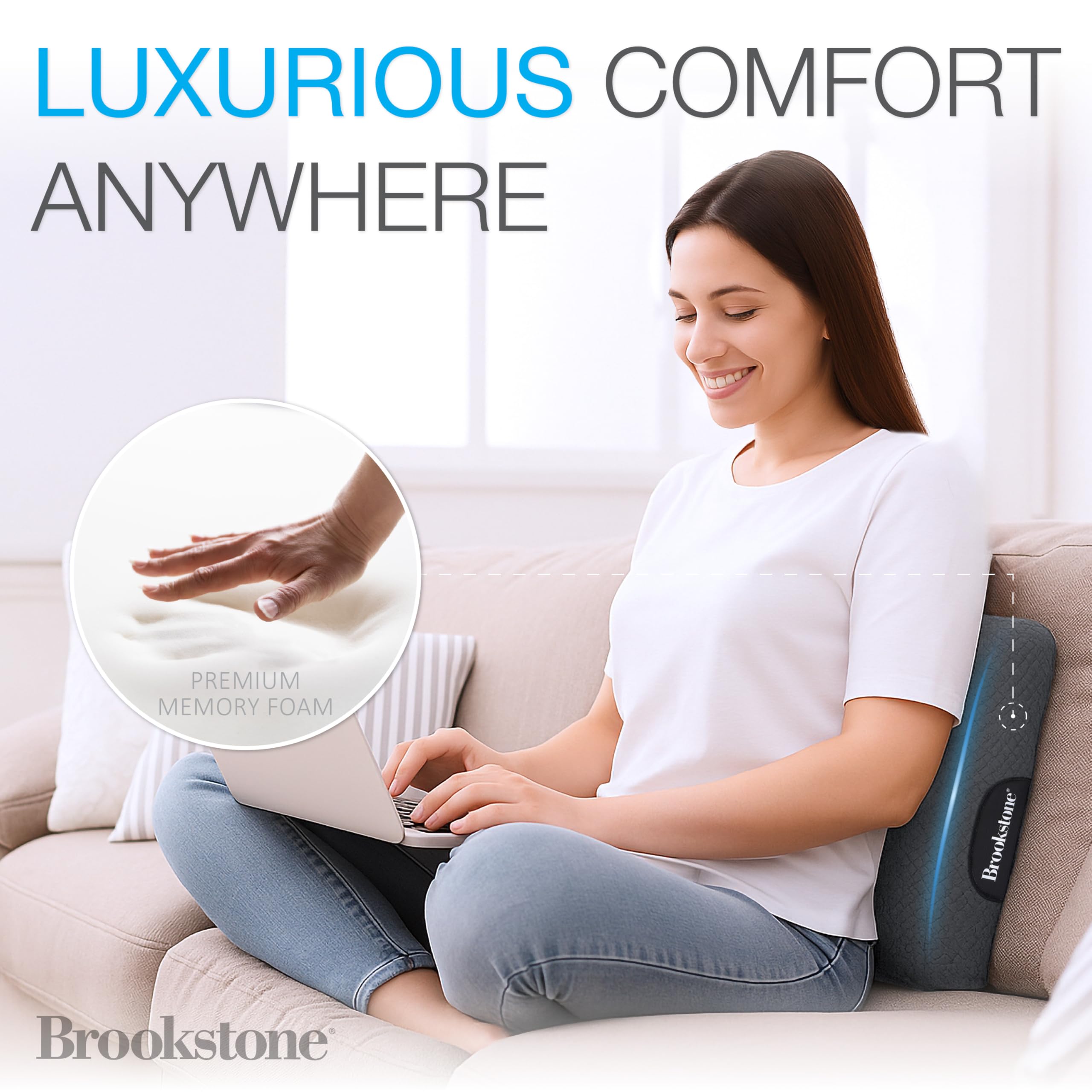 brookstone-luxurious-lumbar-support-pillow-premium-memory-foam-back-cushion-for- image 3