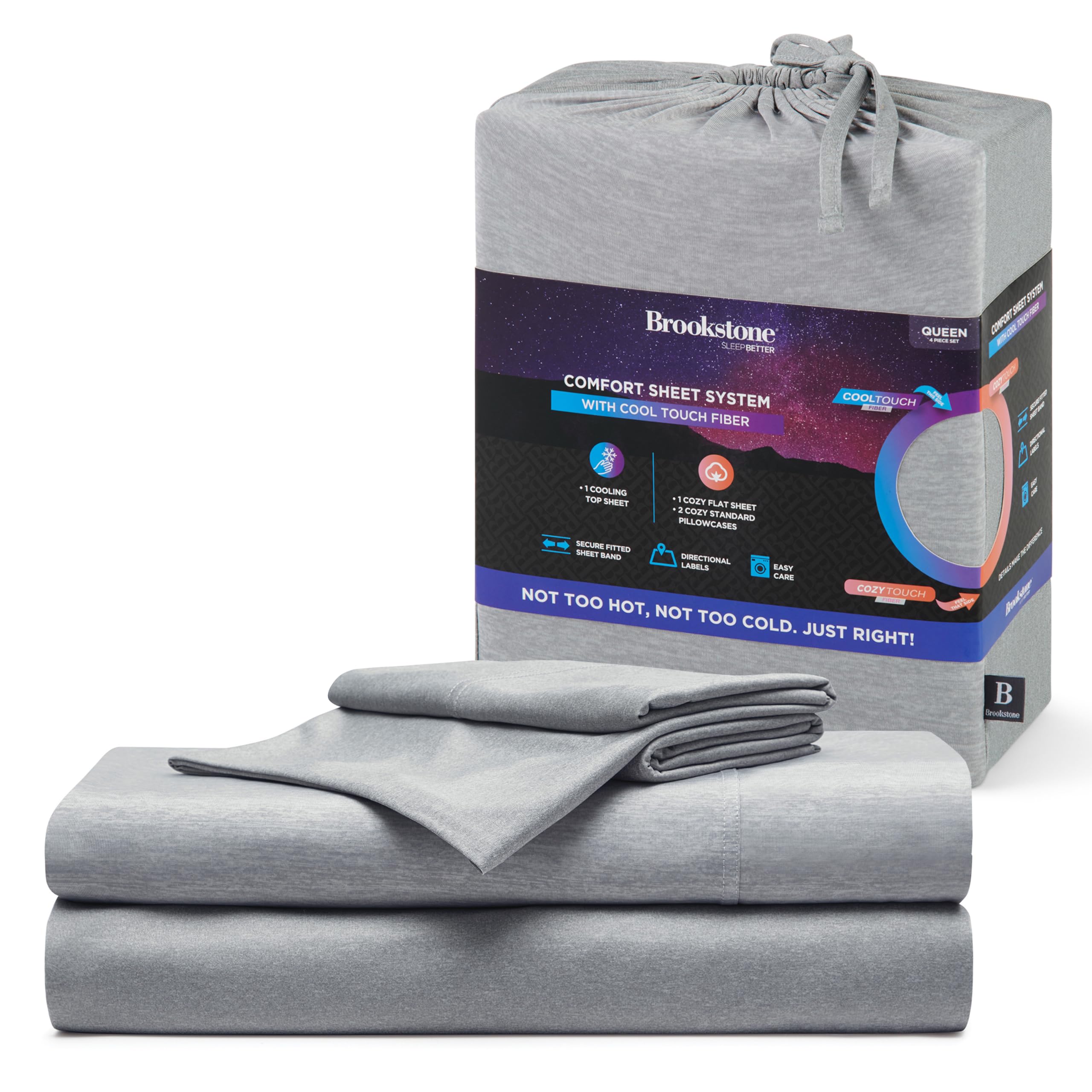 brookstone-comfort-queen-sheet-set-4-piece-cooling-knit-sheets-for-hot-sleepers- image 1