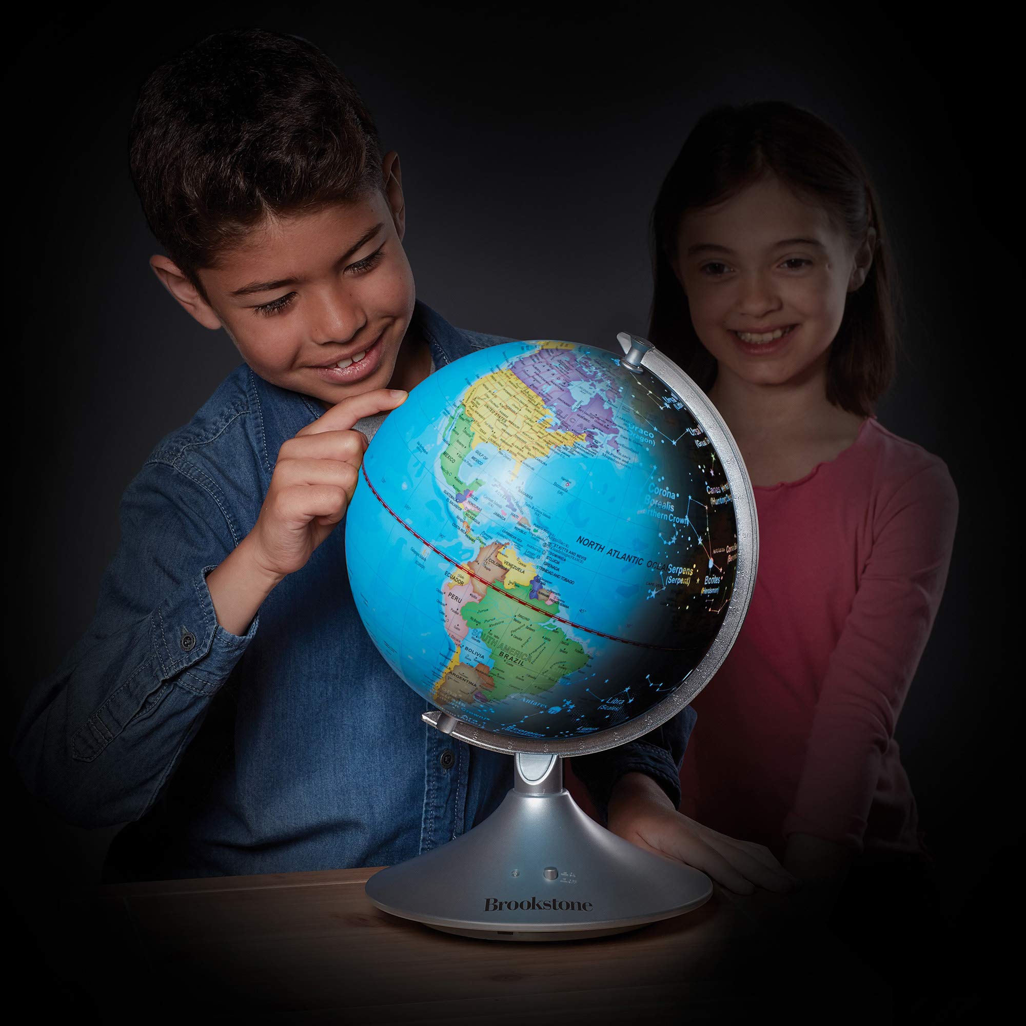 brookstone-interactive-illuminated-globe-for-kids-9-inch-light-up-world-and-cons image 3