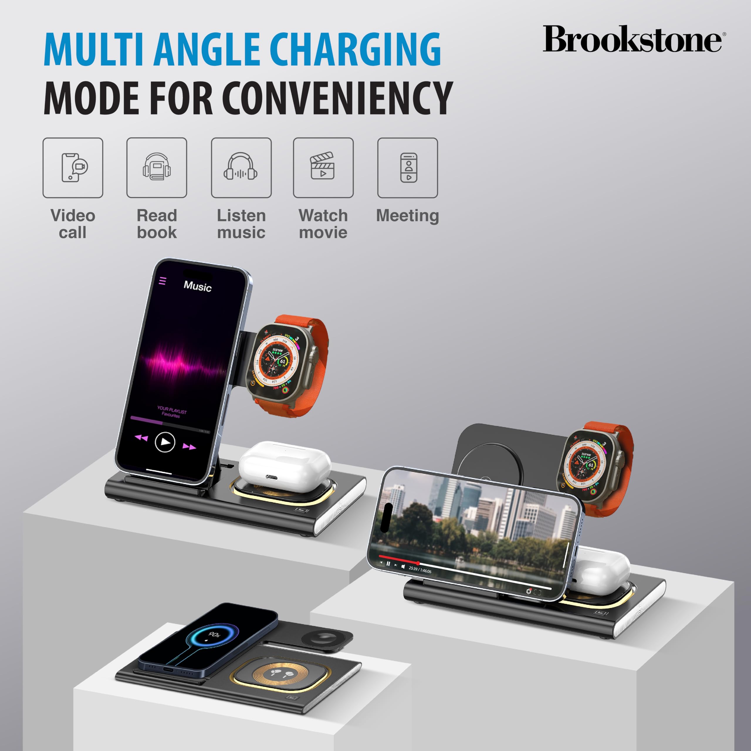 brookstone-3-in-1-wireless-charging-station-with-18w-wall-charger-and-usb-c-cabl image 5