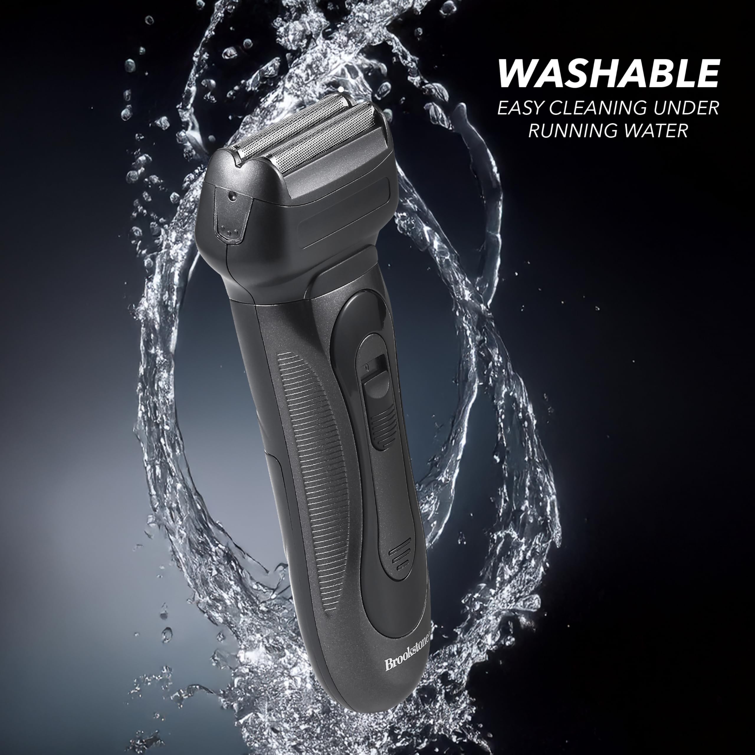 brookstone-electric-razor-for-men-dual-head-foil-shaver-precision-blades-cordles image 4