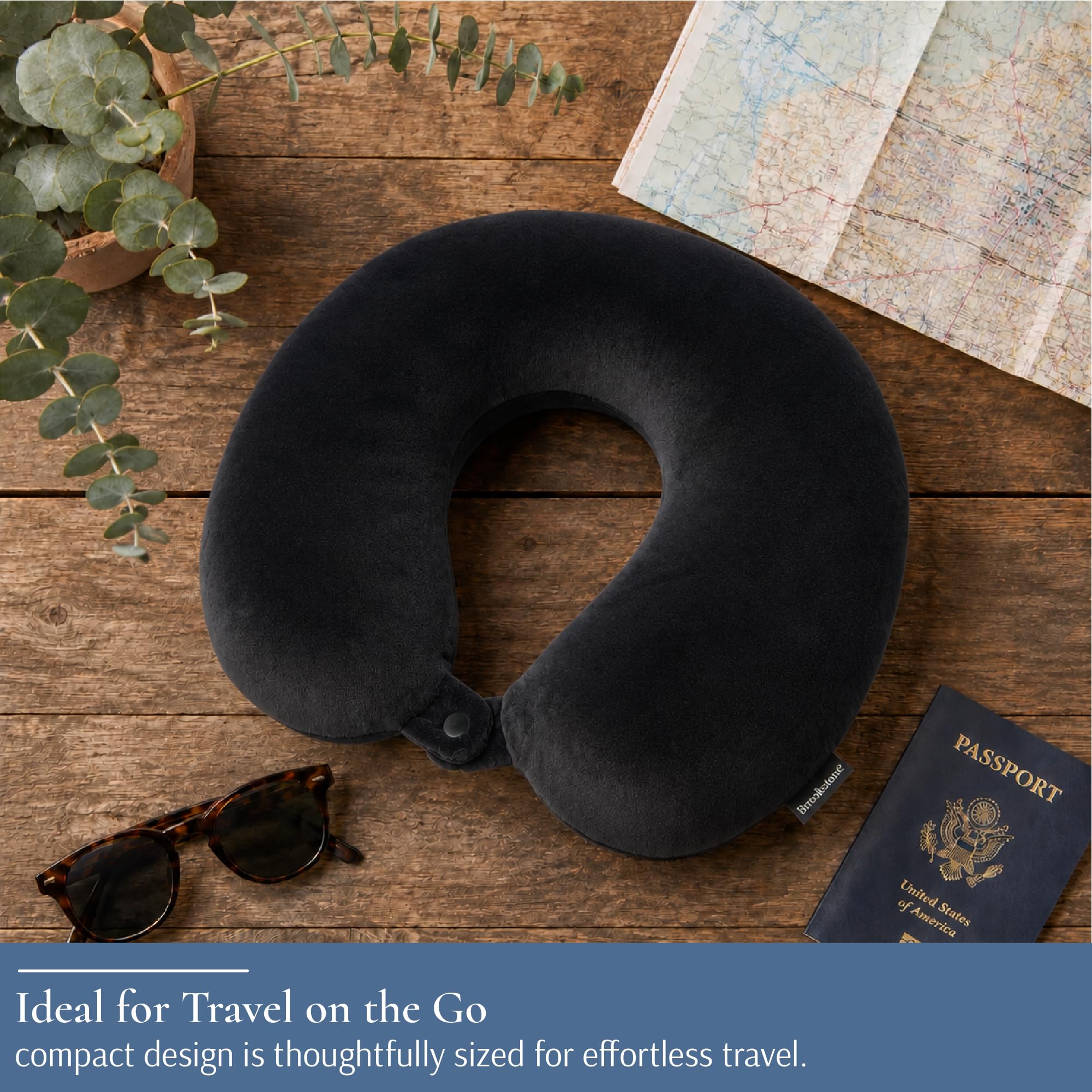 brookstone-travel-neck-pillow-lightweight-u-shaped-memory-foam-pillow-for-airpla image 7