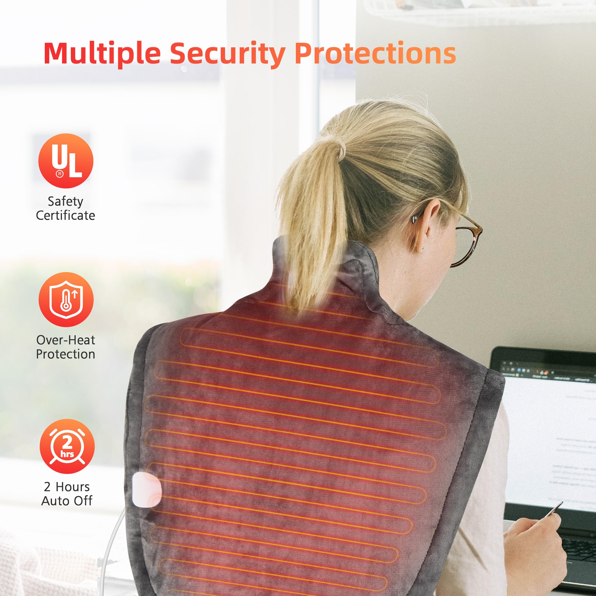 comfier-neck-and-shoulder-heating-pad-wearable-weighted-heat-wrap-with-6-heat-le image 7