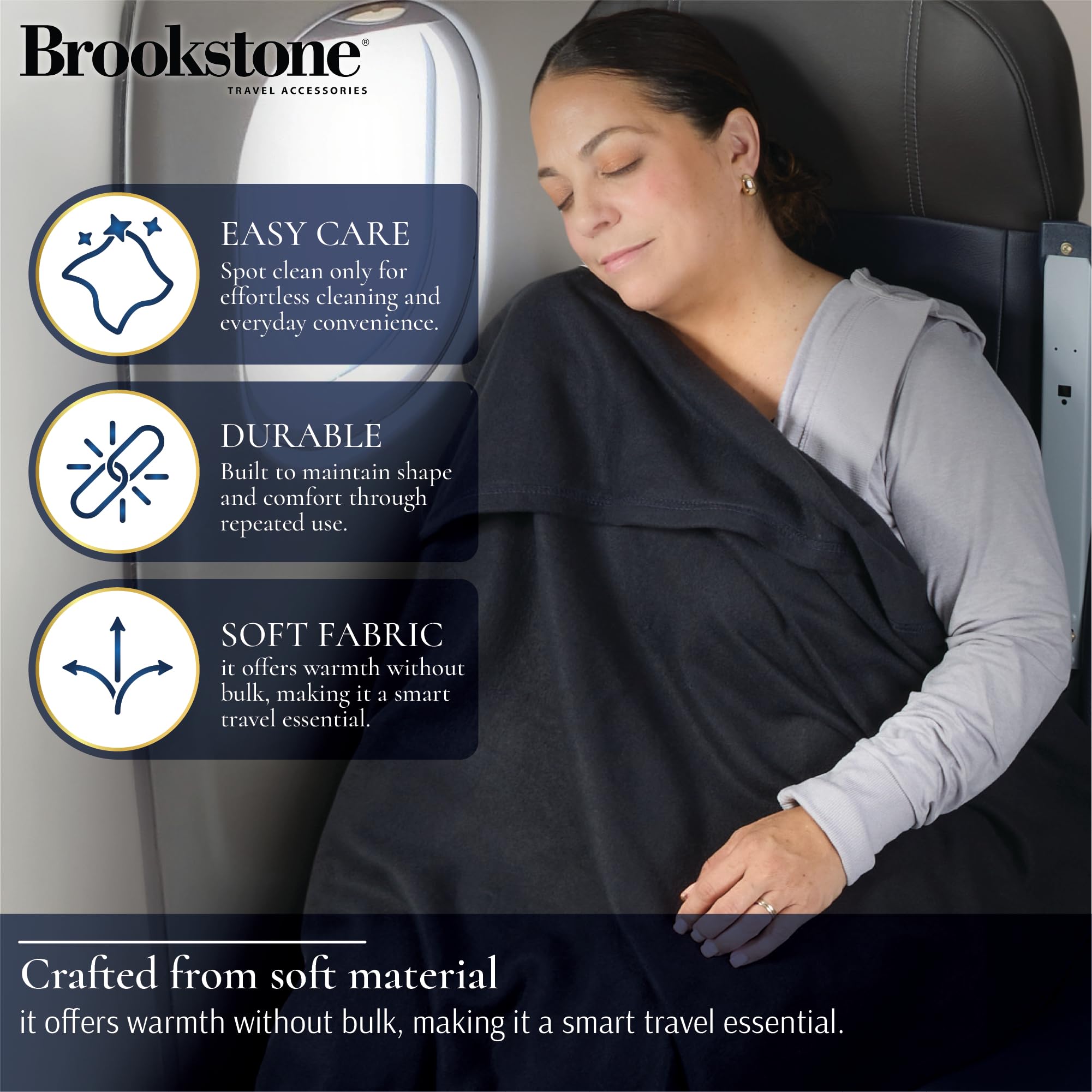 brookstone-travel-blanket-with-foot-pocket-super-soft-fleece-throw-lightweight-c image 3