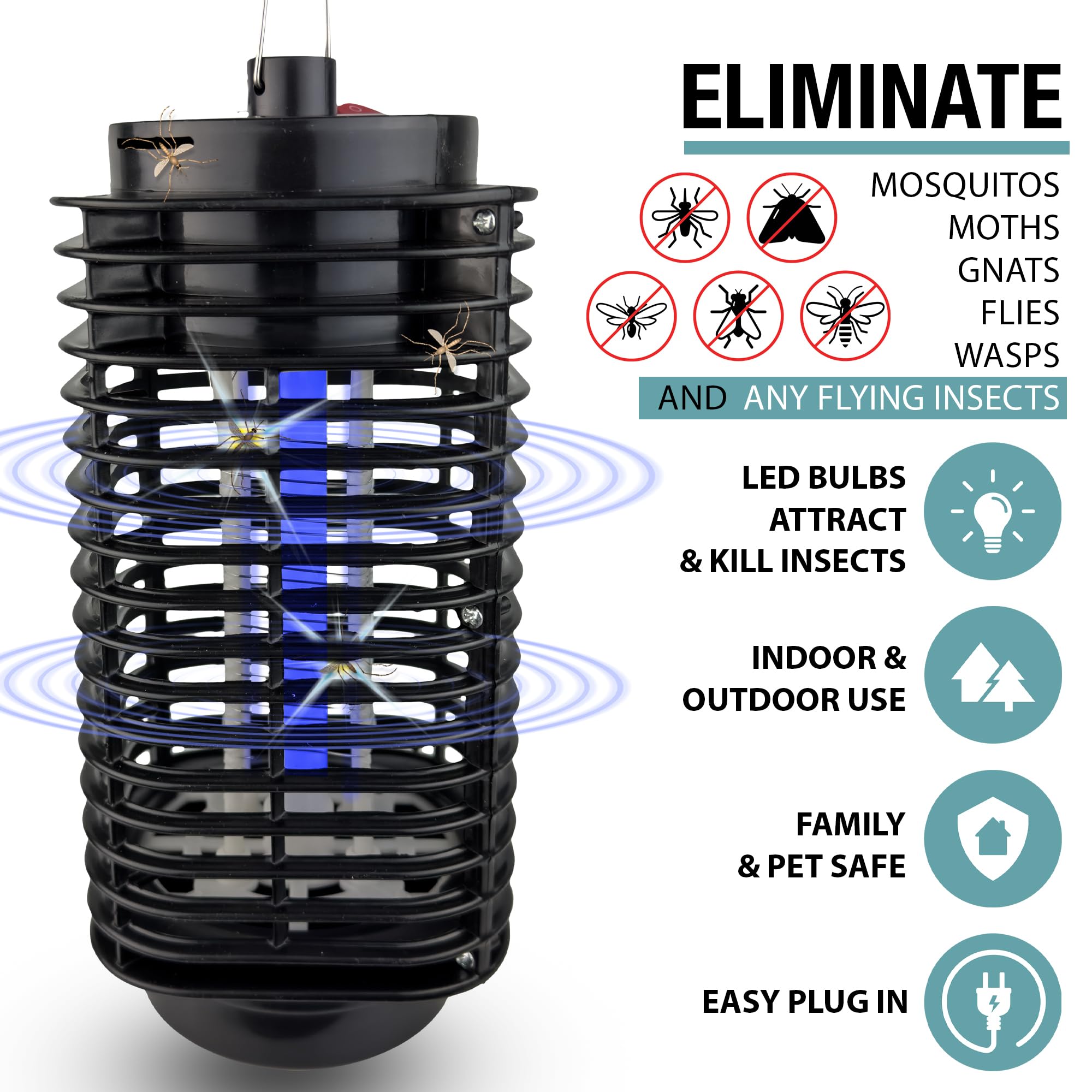 brookstone-indoor-outdoor-bug-zapper-1800v-power-grid image 5