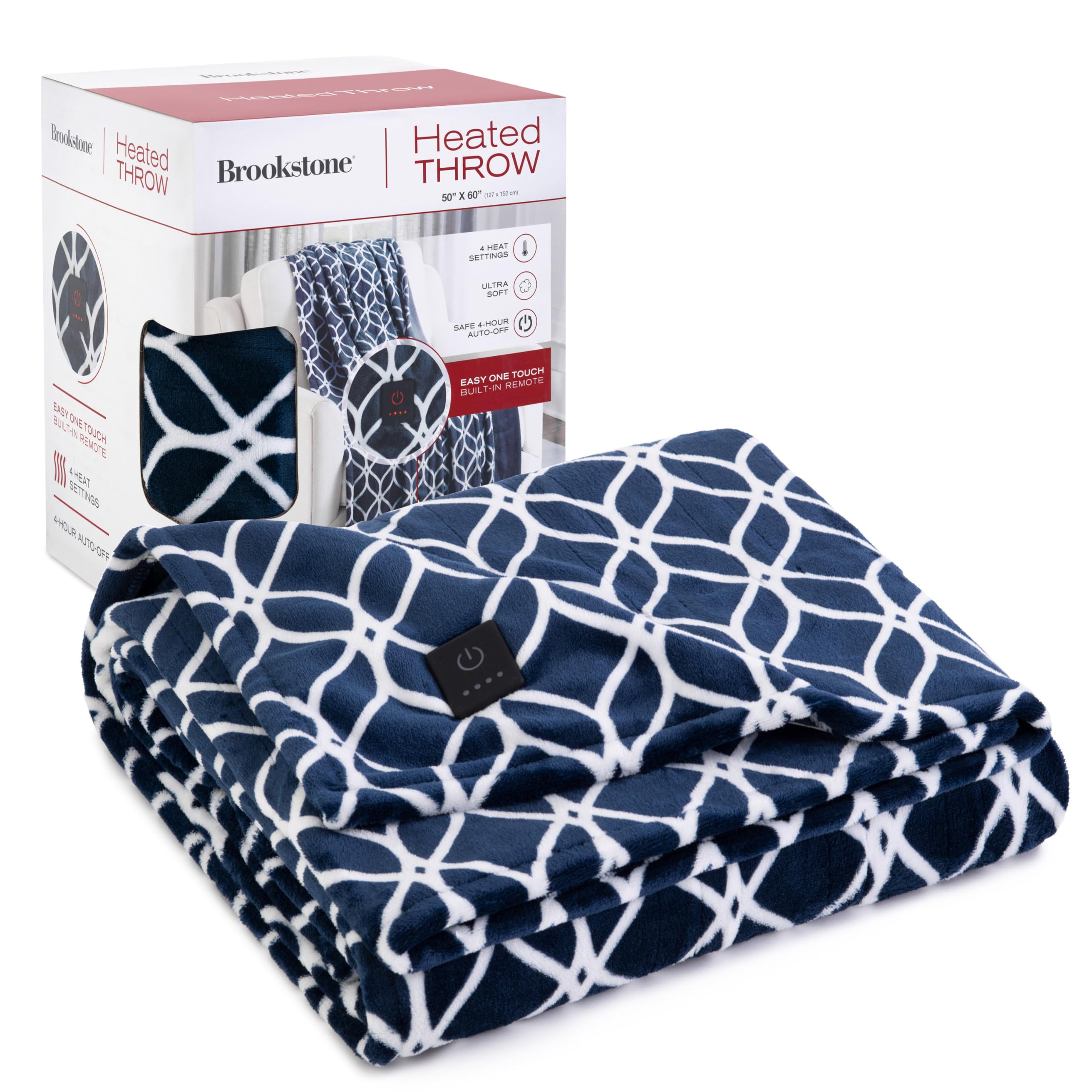 brookstone-electric-heated-plush-throw-50-x60-heated-blanket-with-4-heat-setting image 1
