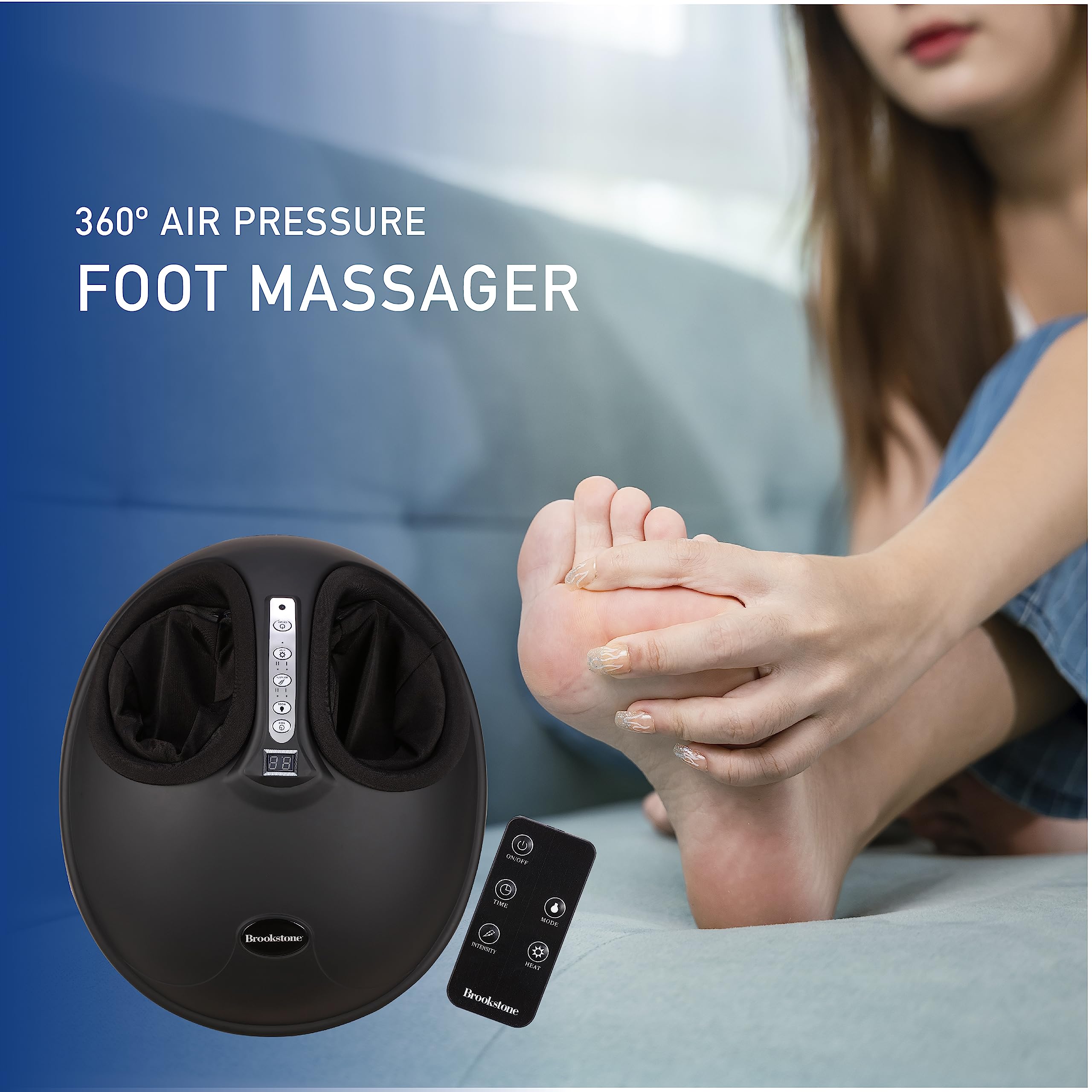 brookstone-air-compression-foot-massager-with-heat-remote image 5