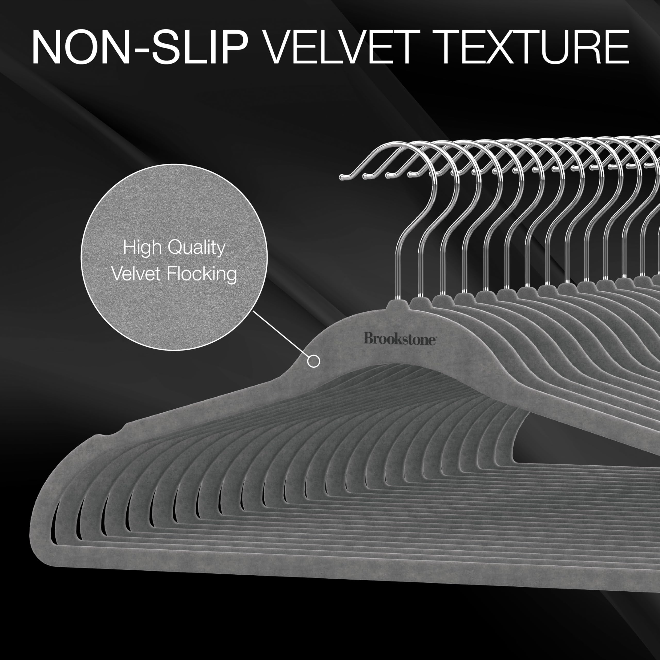brookstone-velvet-hangers-25-pack-non-slip-360-swivel-hook-slim-durable-space-sa image 2
