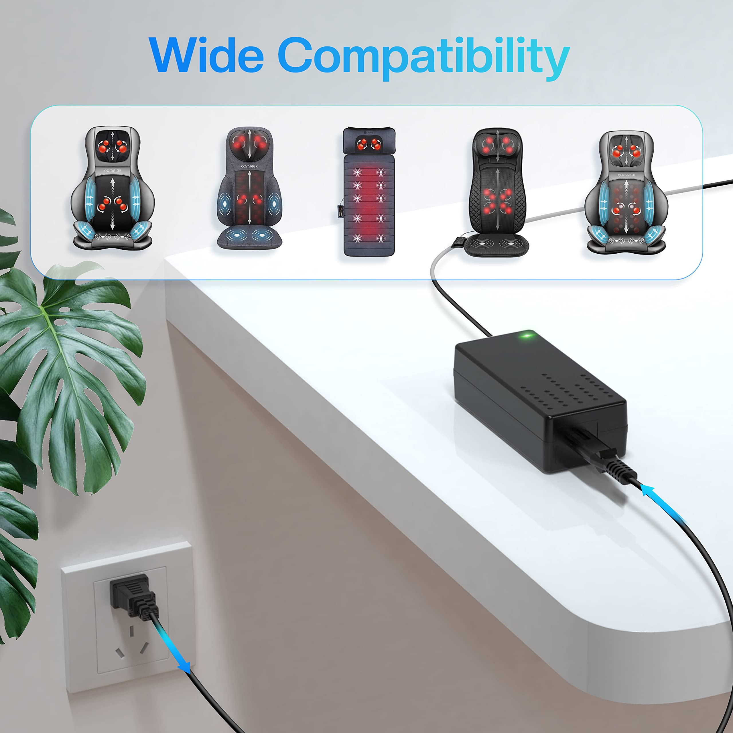 comfier-12v-4a-power-supply-adapter-replacement-charger-for-comfier-massagers-cf image 3