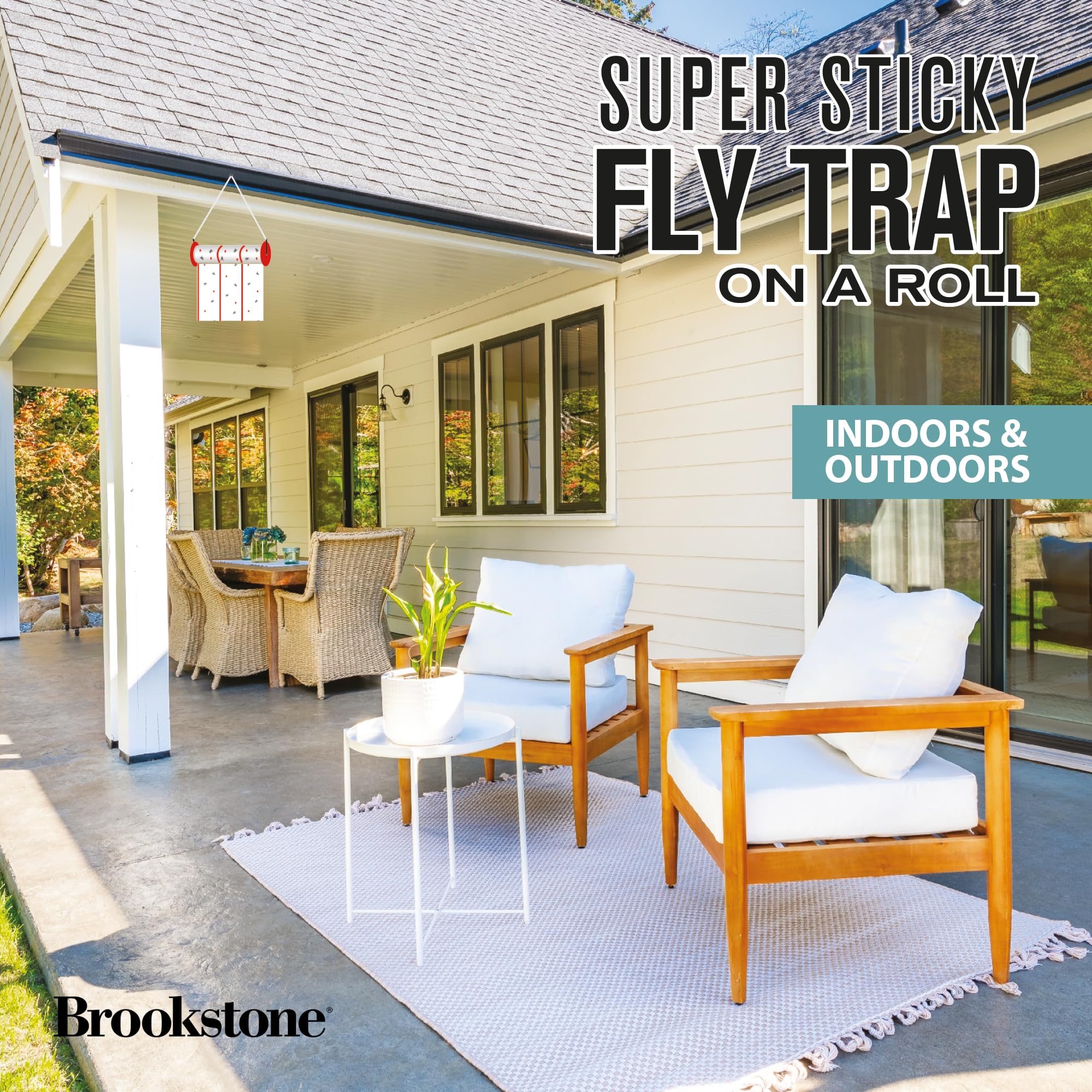 brookstone-super-sticky-fly-trap-on-a-roll-30-feet-of-long-lasting-adhesive-chem image 2