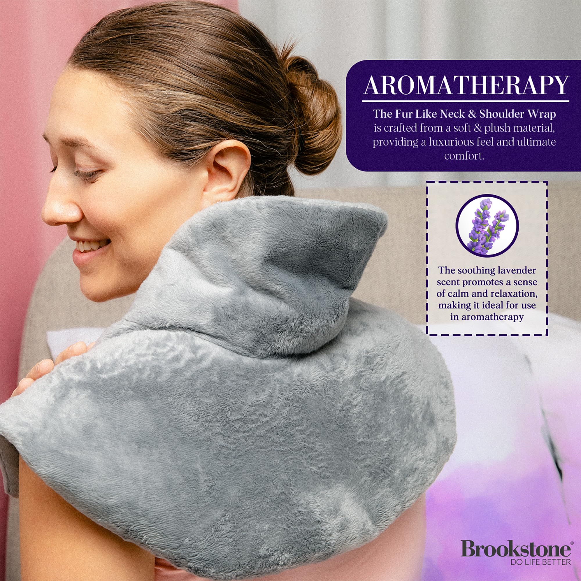 brookstone-thera-spa-cooling-warming-heated-neck-shoulder-wrap-lavender-infused--2 image 4