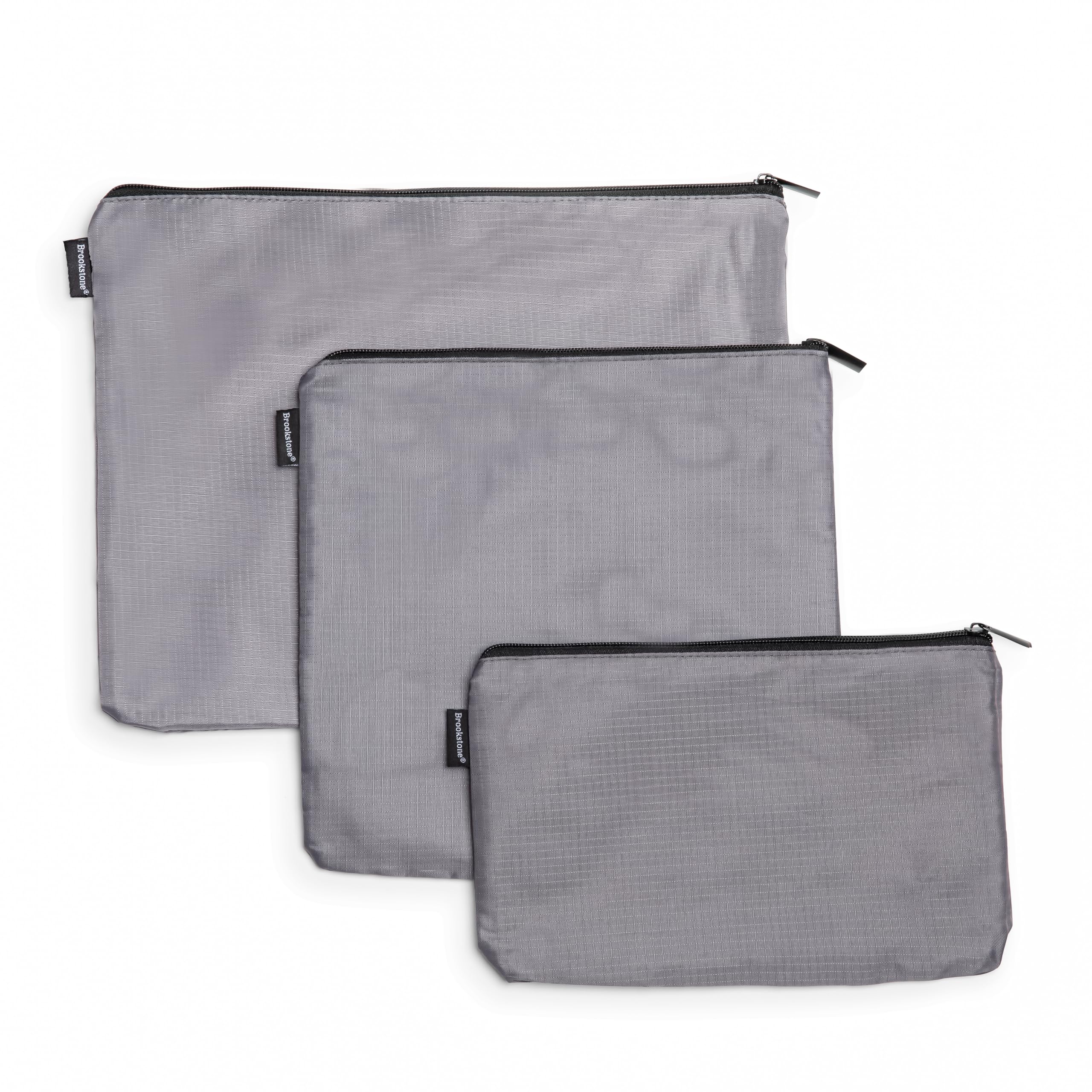 brookstone-travel-pouche-set-3-piece-flexible-and-expandable-zippered-pouch-set- image 1