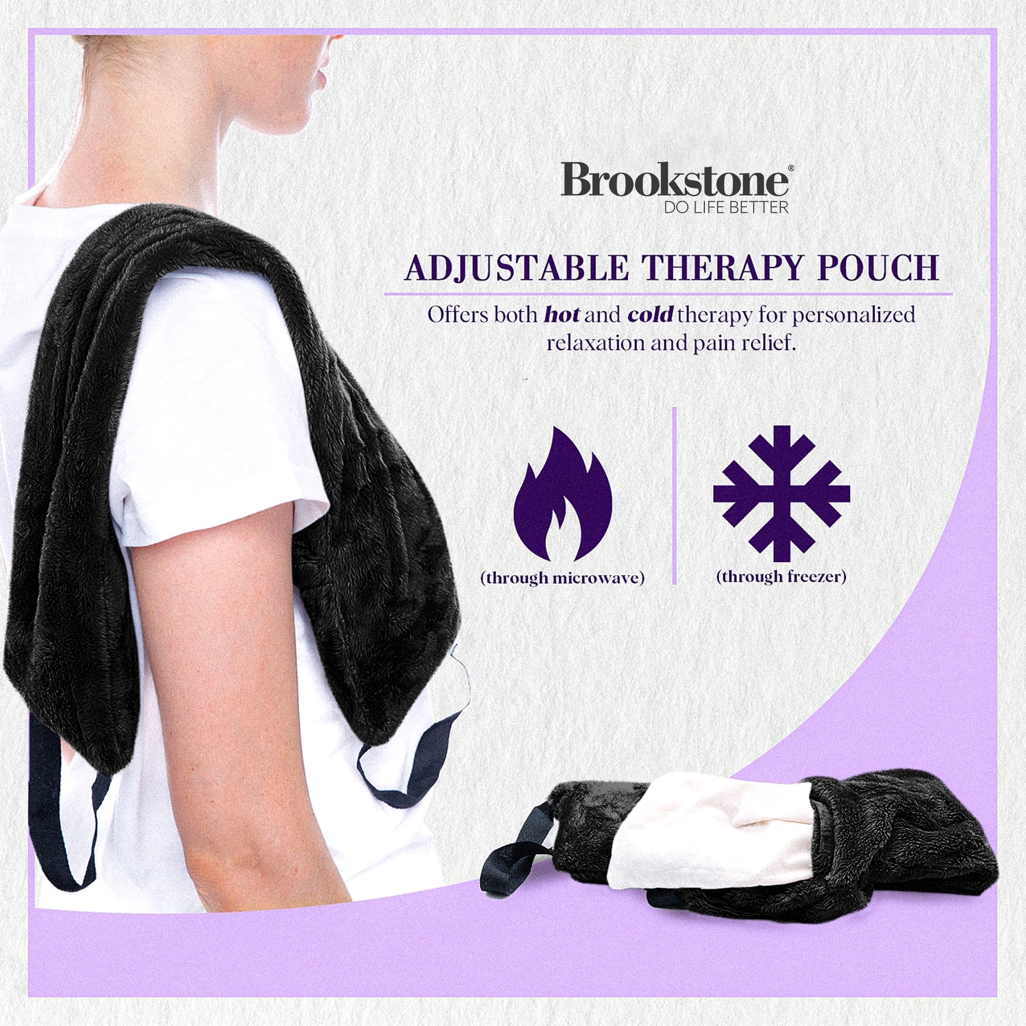 brookstone-thera-spa-heating-pad-cooling-neck-wrap-with-straps-microwave-heating image 7