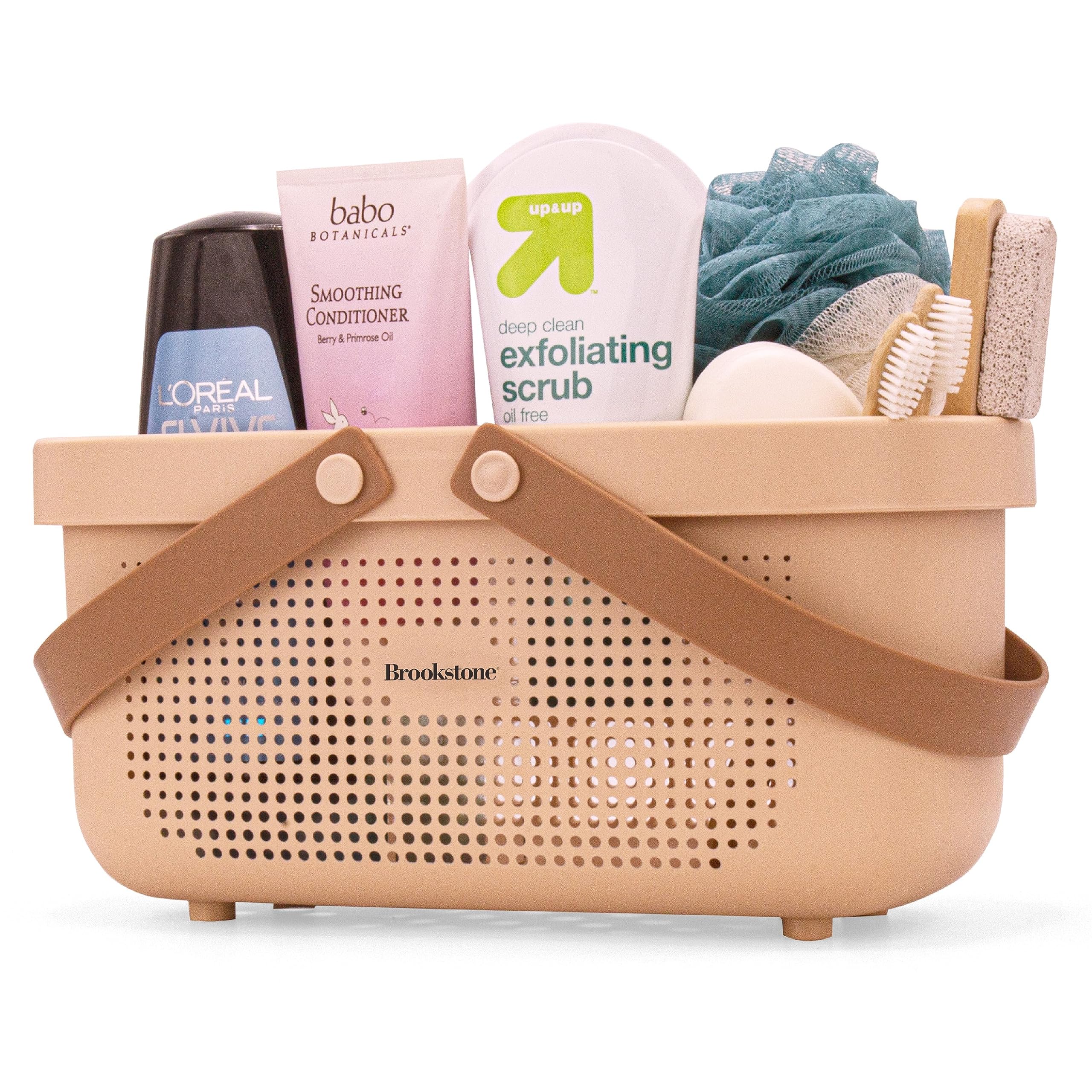 brookstone-modern-large-portable-shower-caddy-with-soft-silicone-handle-bpa-free image 7