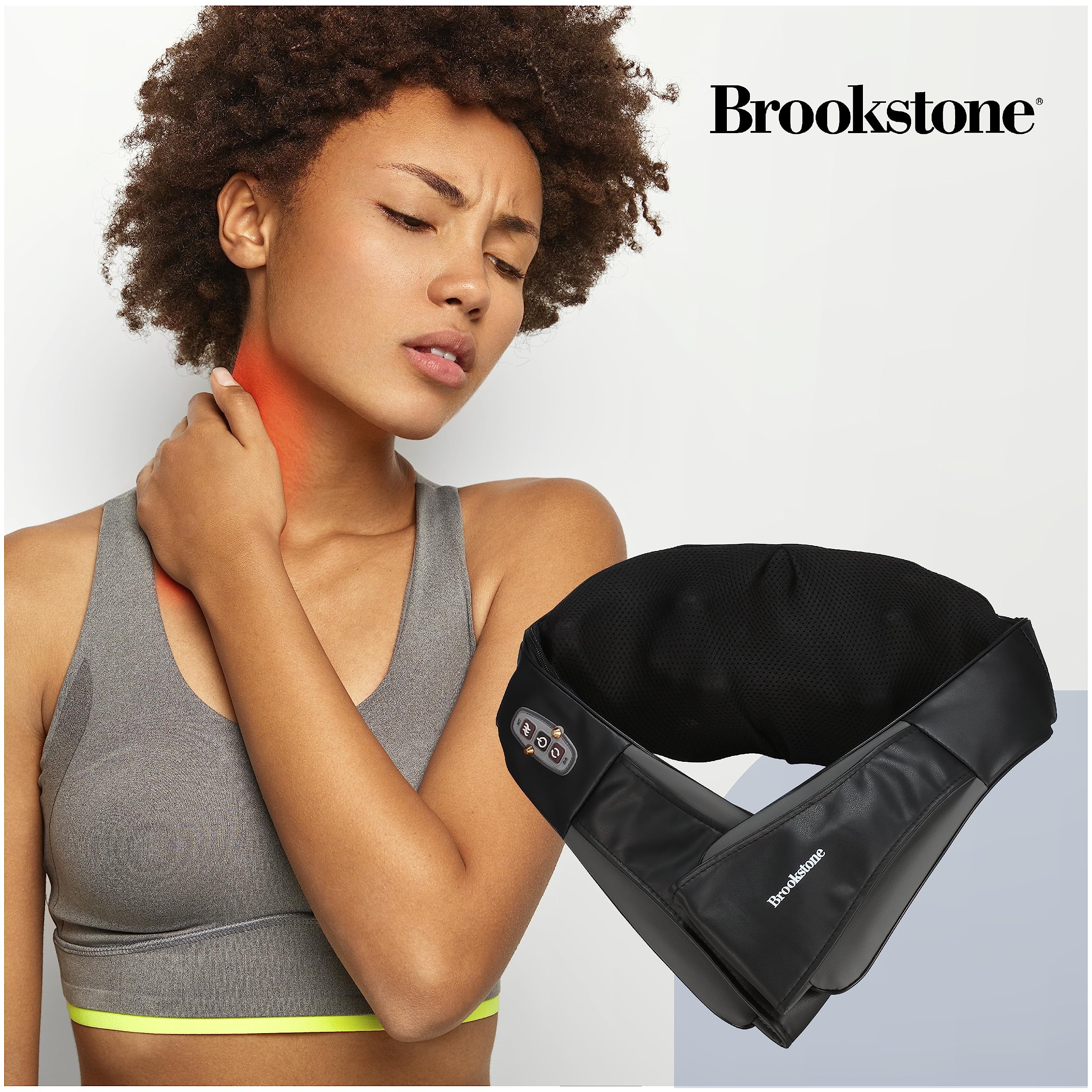 brookstone-shiatsu-neck-massager-with-heat-deep-kneading-adjustable-speed-portab image 6