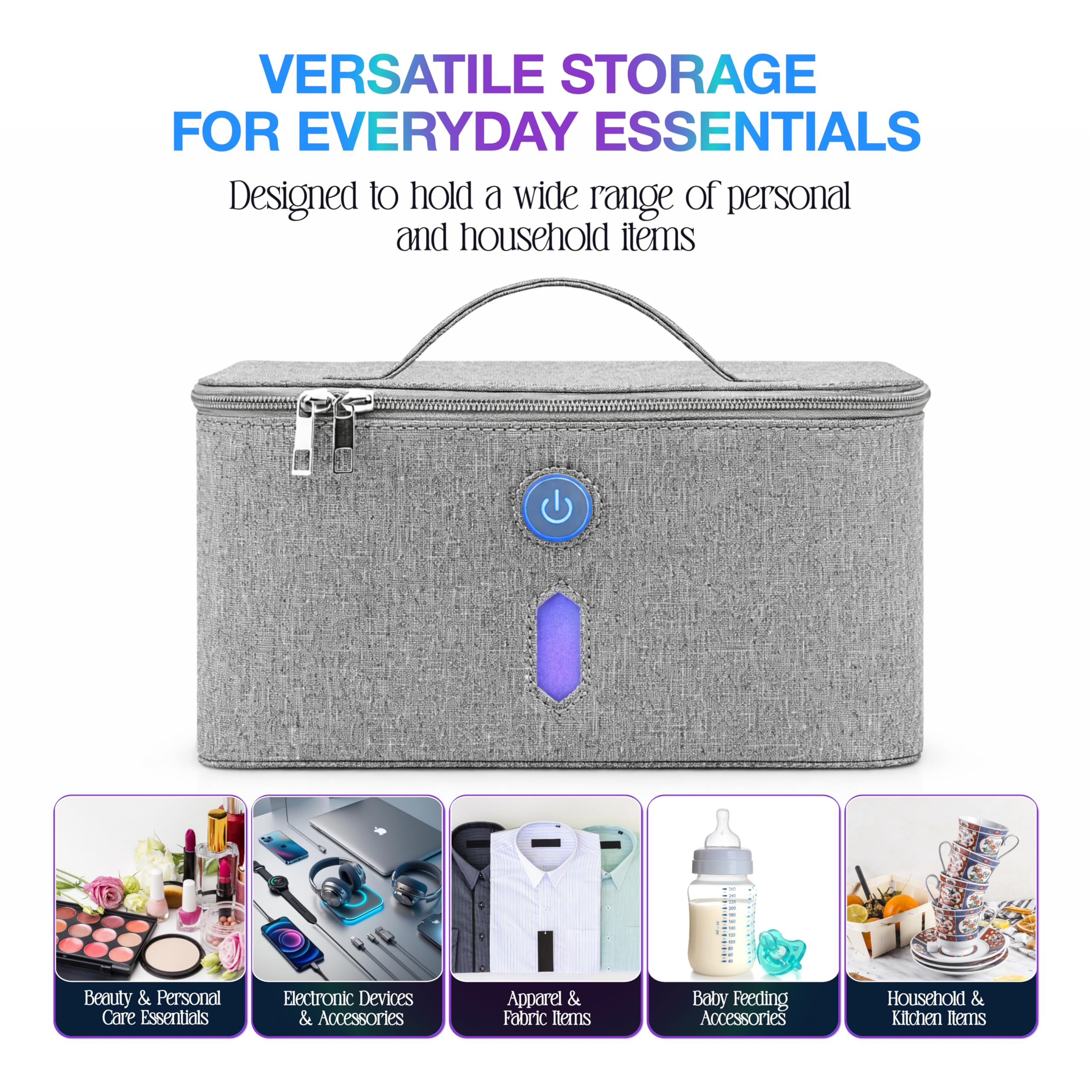 brookstone-uv-light-bag-portable-sterilizing-bag-with-uv-c-for-phones-masks-and- image 3