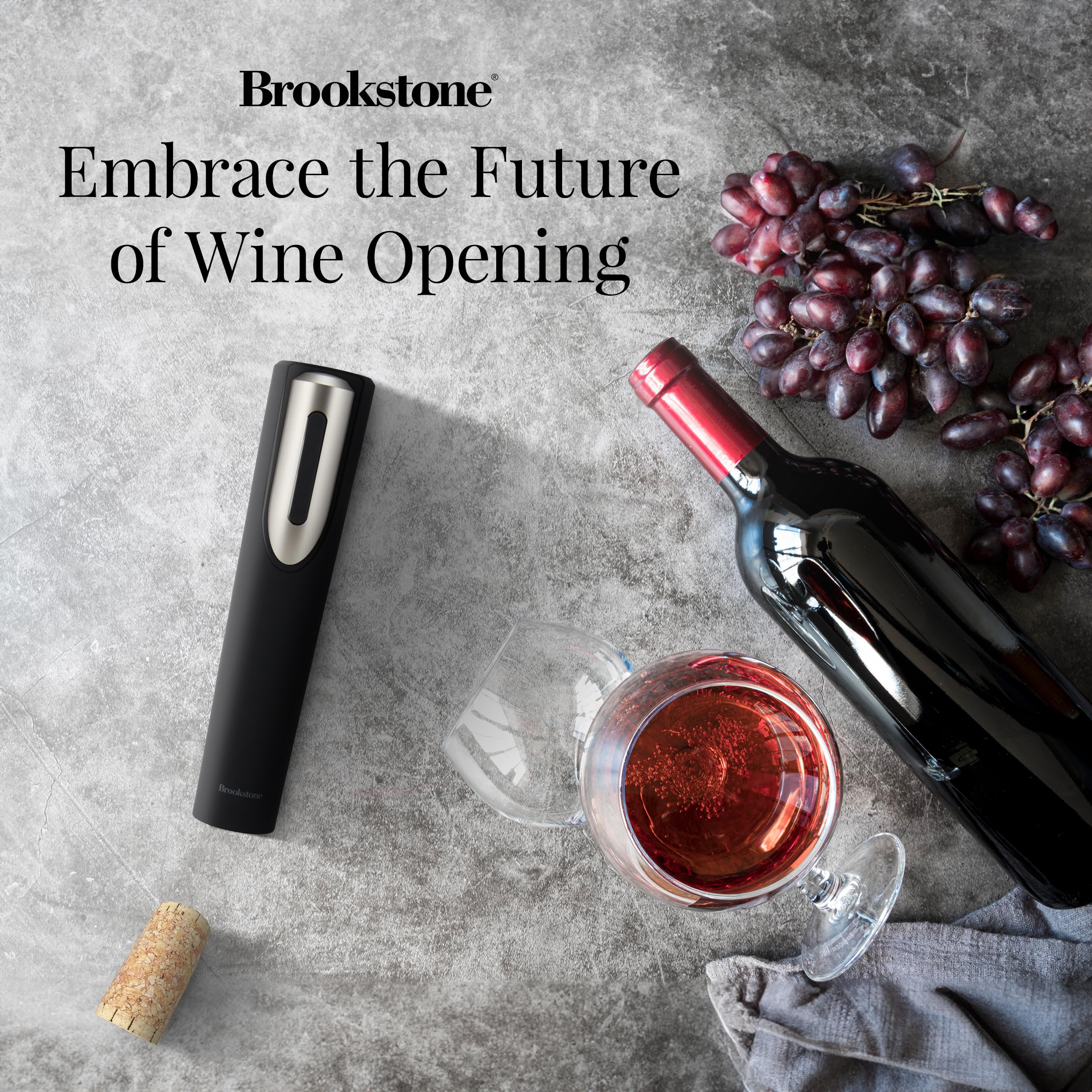 brookstone-electric-wine-opener-with-foil-cutter-and-stand-battery-operated-auto image 6