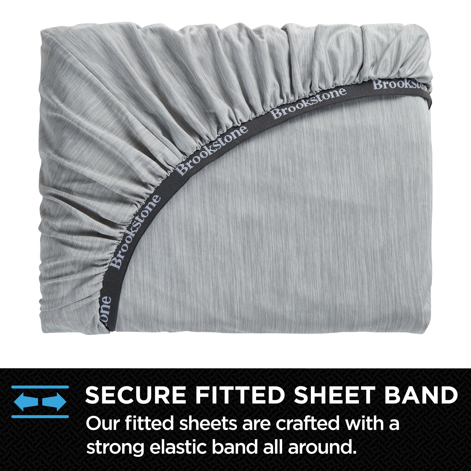brookstone-heathered-knit-moisture-wicking-king-sheet-set-cooling-breathable-fab image 4