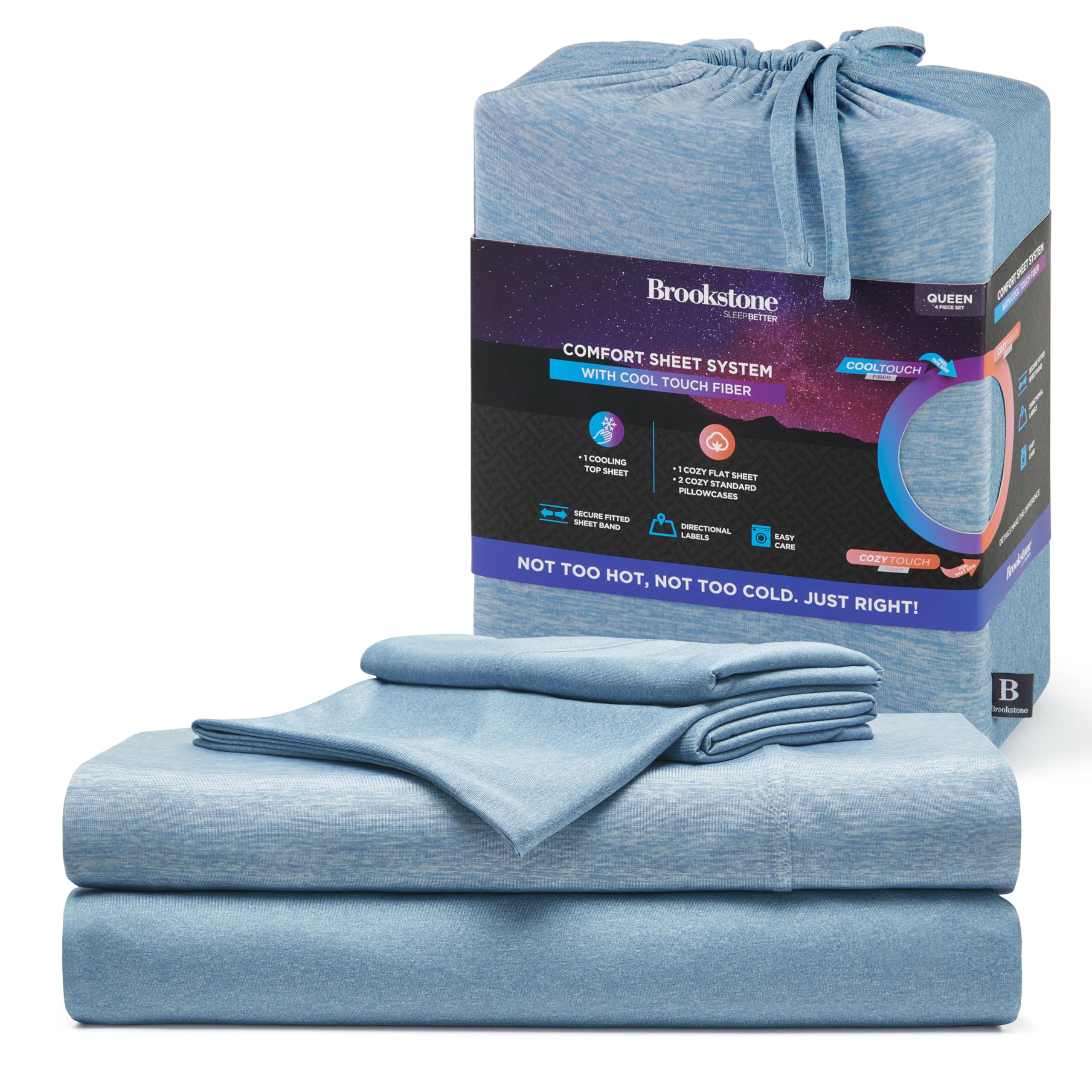 brookstone-comfort-queen-sheet-set-4-piece-cooling-knit-sheets-for-hot-sleepers- image 8